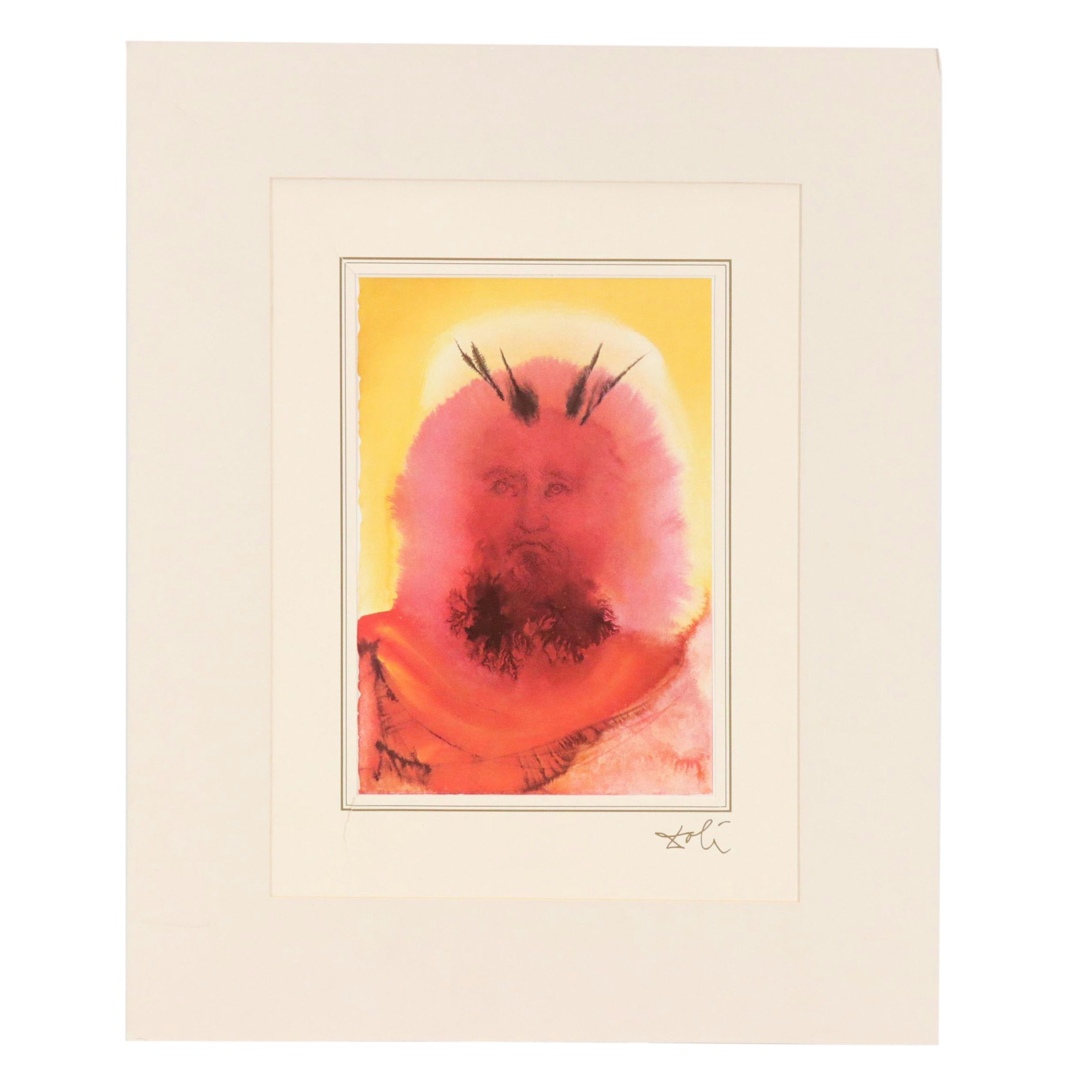 Offset Lithograph After Salvador Dalí "The glory of God is on the face of Moses"
