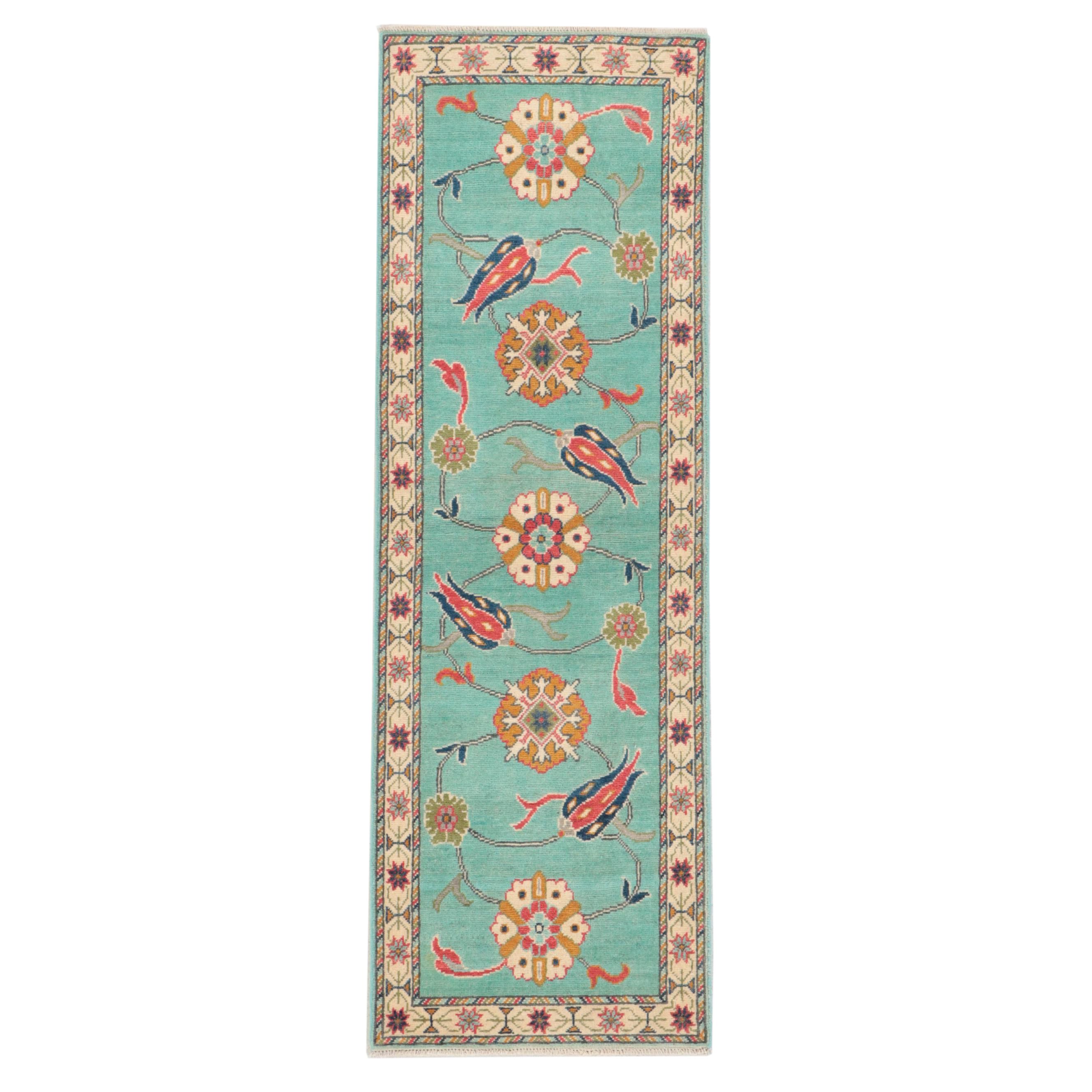 2' x 6'2 Hand-Knotted Afghan Kazak Carpet Runner
