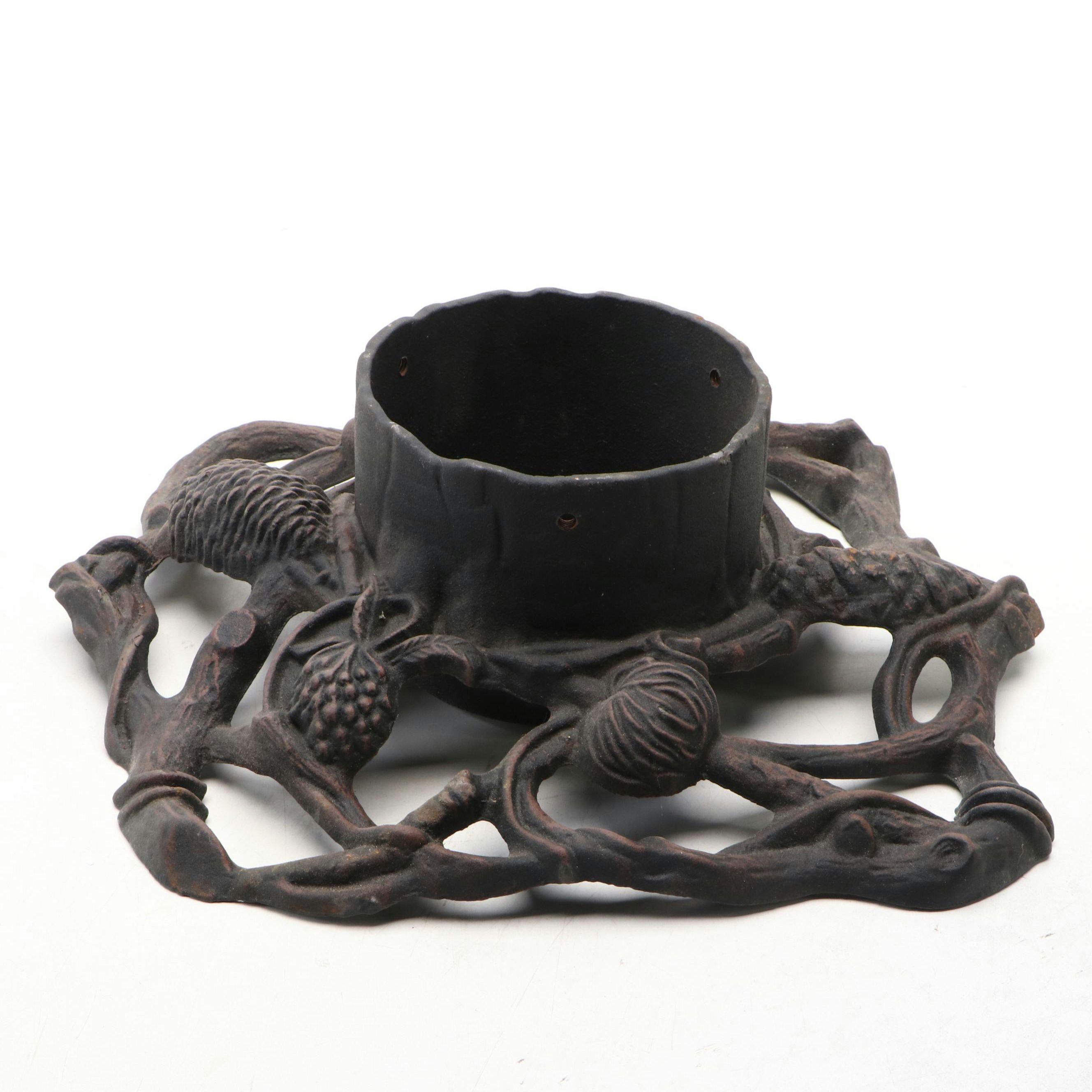 John Wright Bronze Finish Cast Iron Christmas Tree Stand