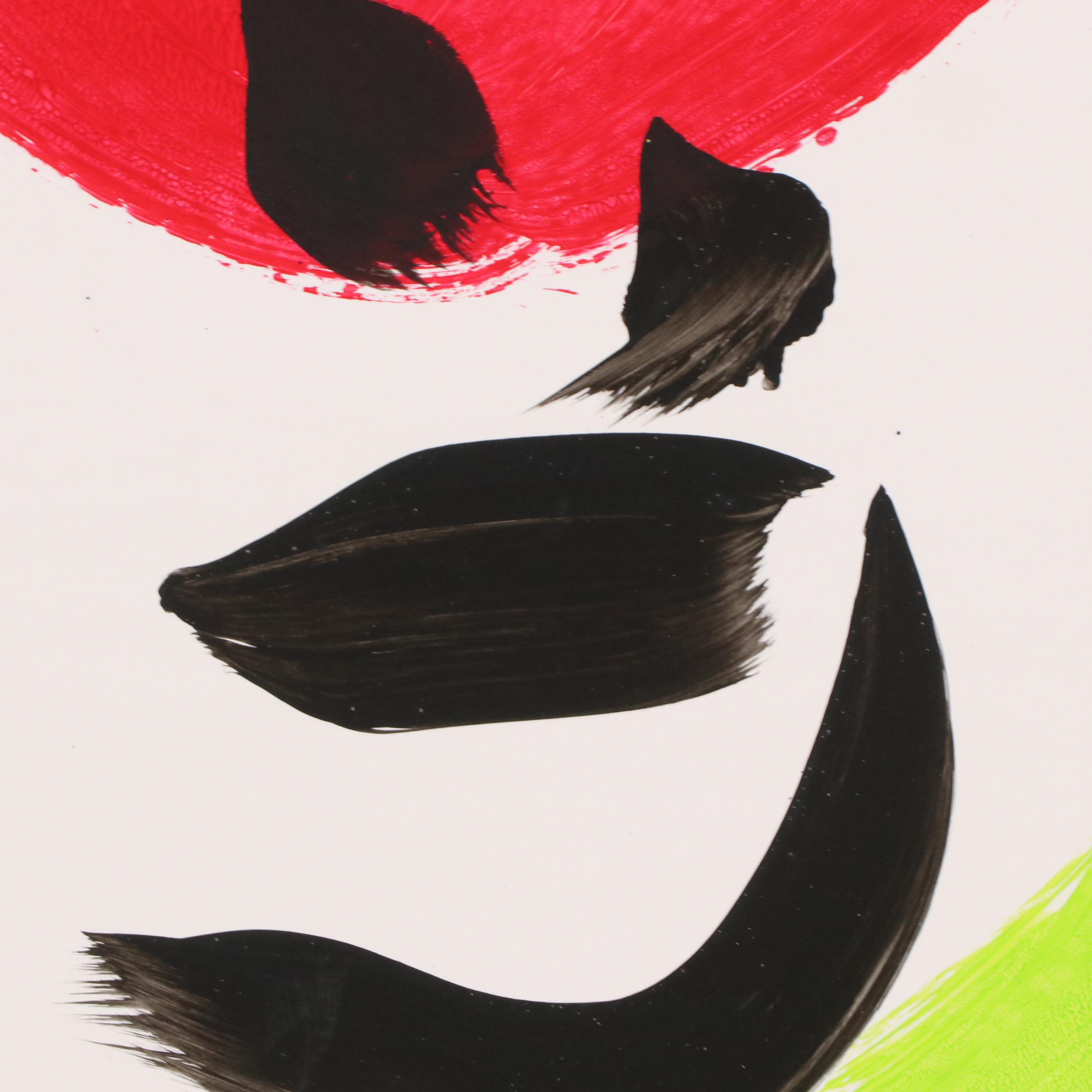 Peter Keil Abstract Acrylic Portrait Painting, Late 20th Century