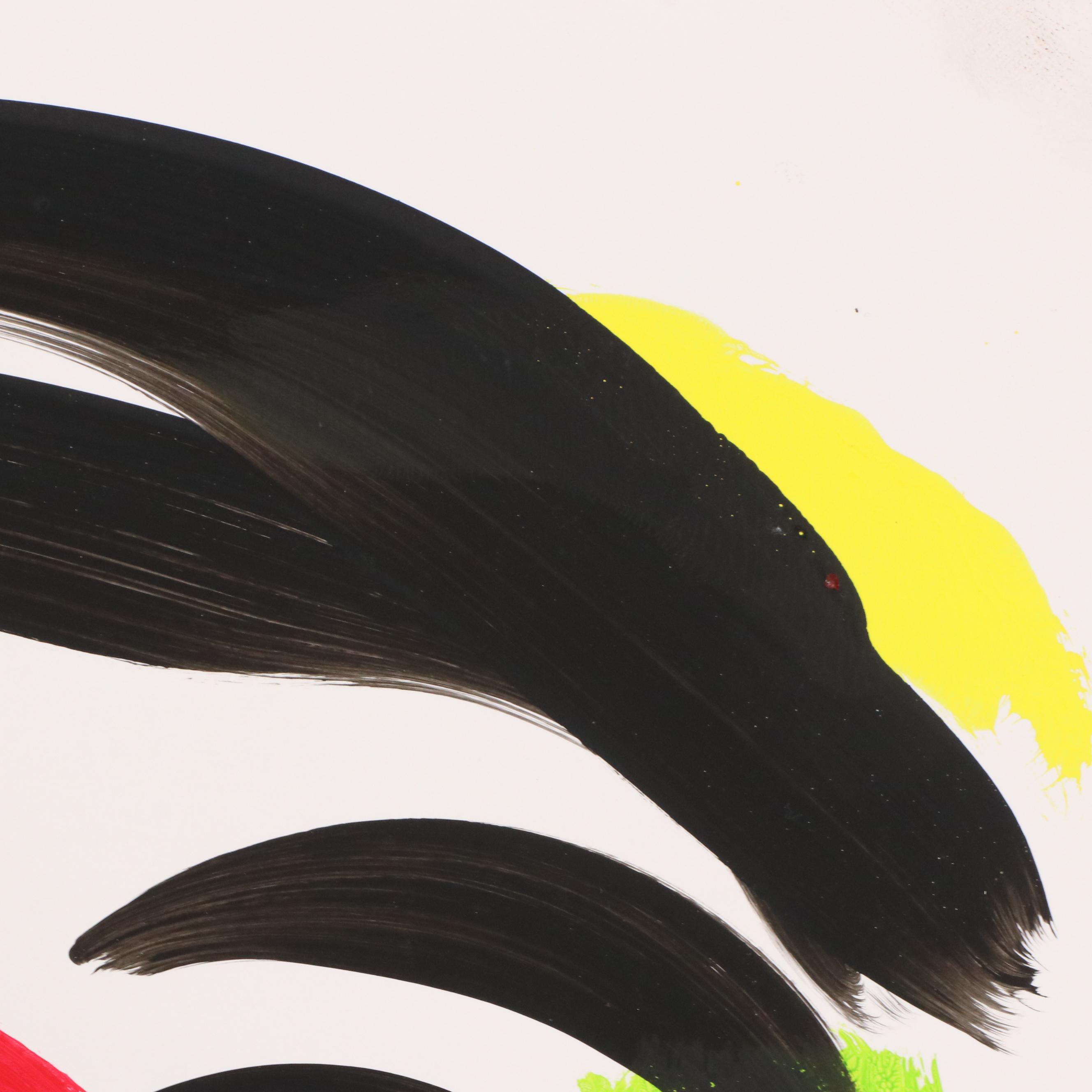 Peter Keil Abstract Acrylic Portrait Painting, Late 20th Century