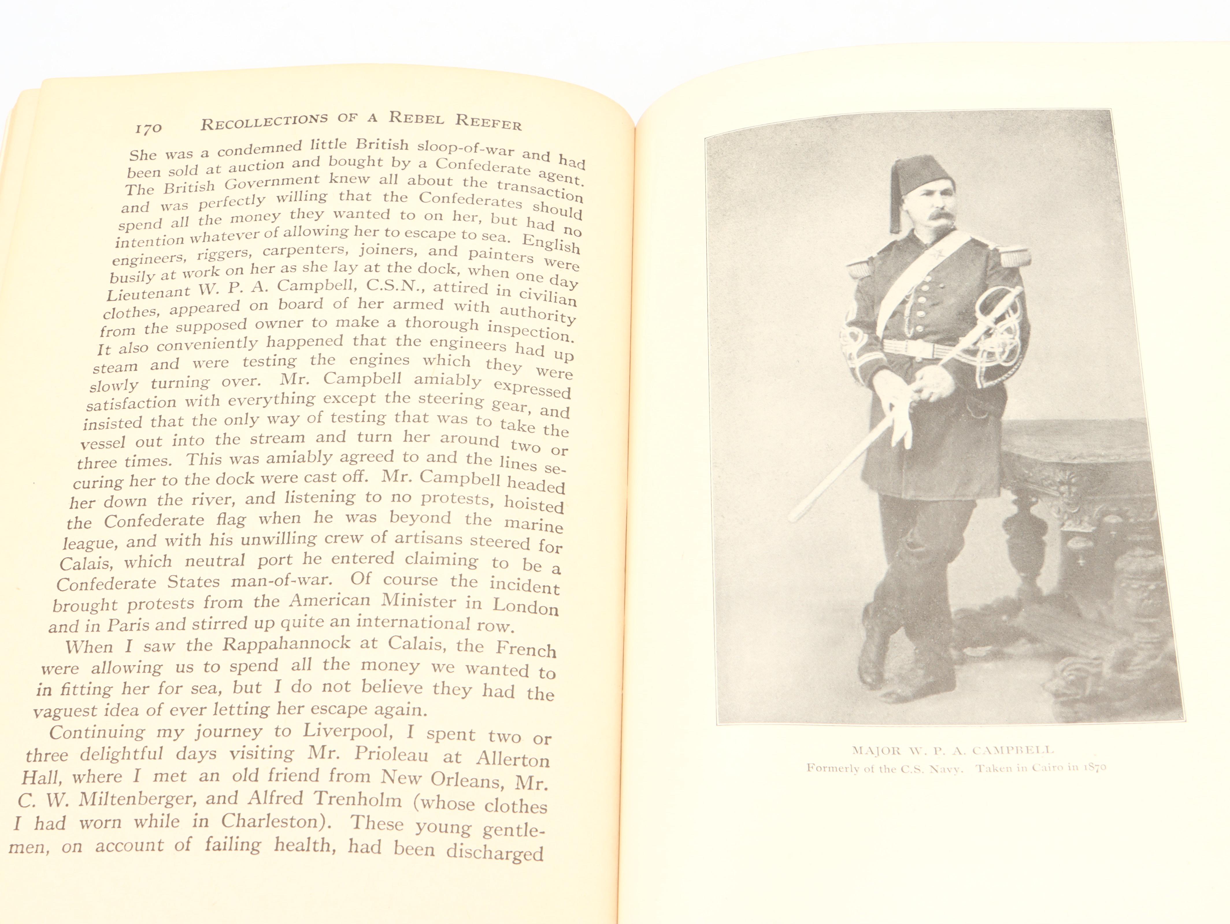 First Edition "Recollections of a Rebel Reefer" by James Morris Morgan and More
