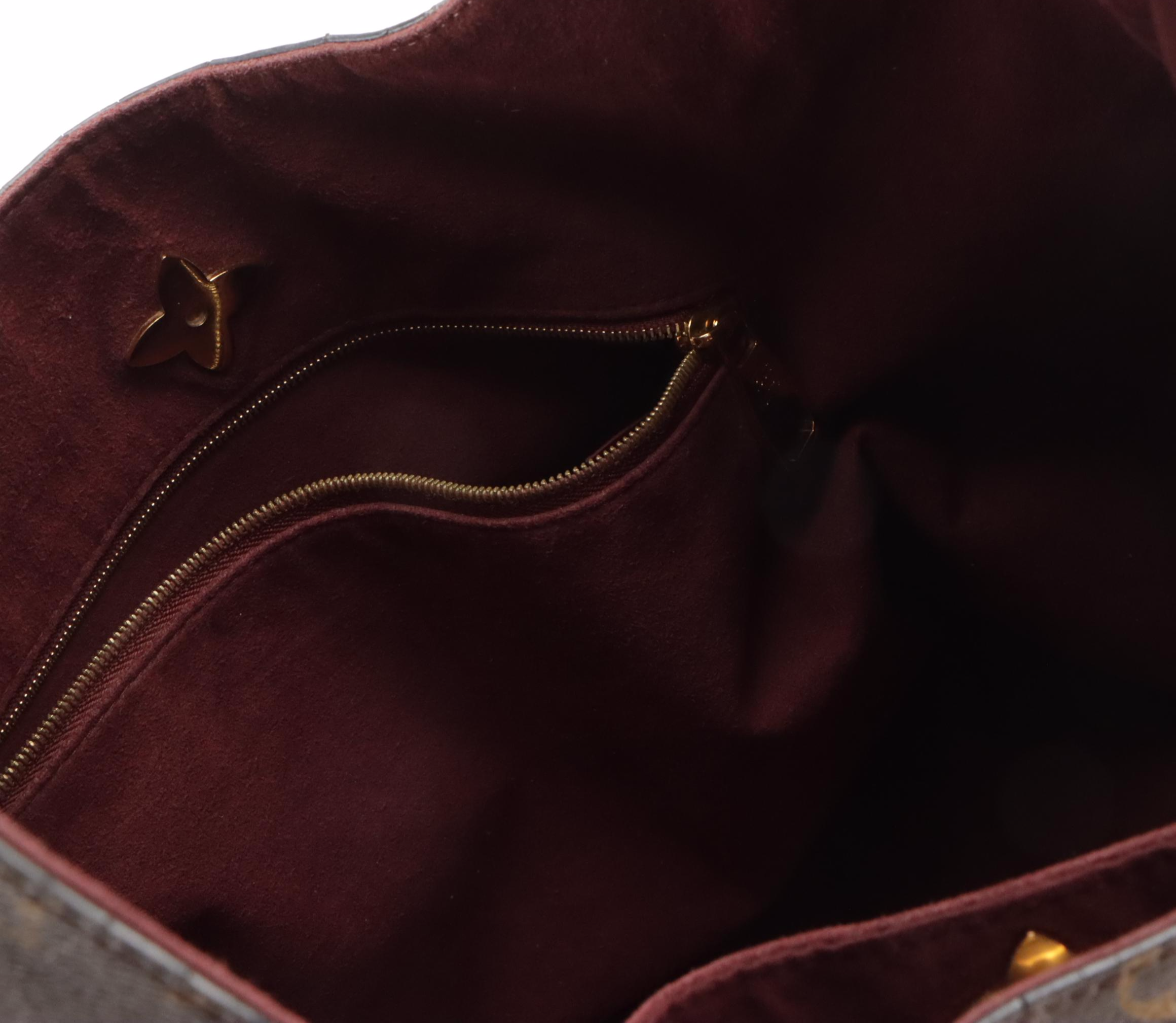 Louis Vuitton Flower Hobo Bag in Monogram Canvas and Bordeaux Leather Trim