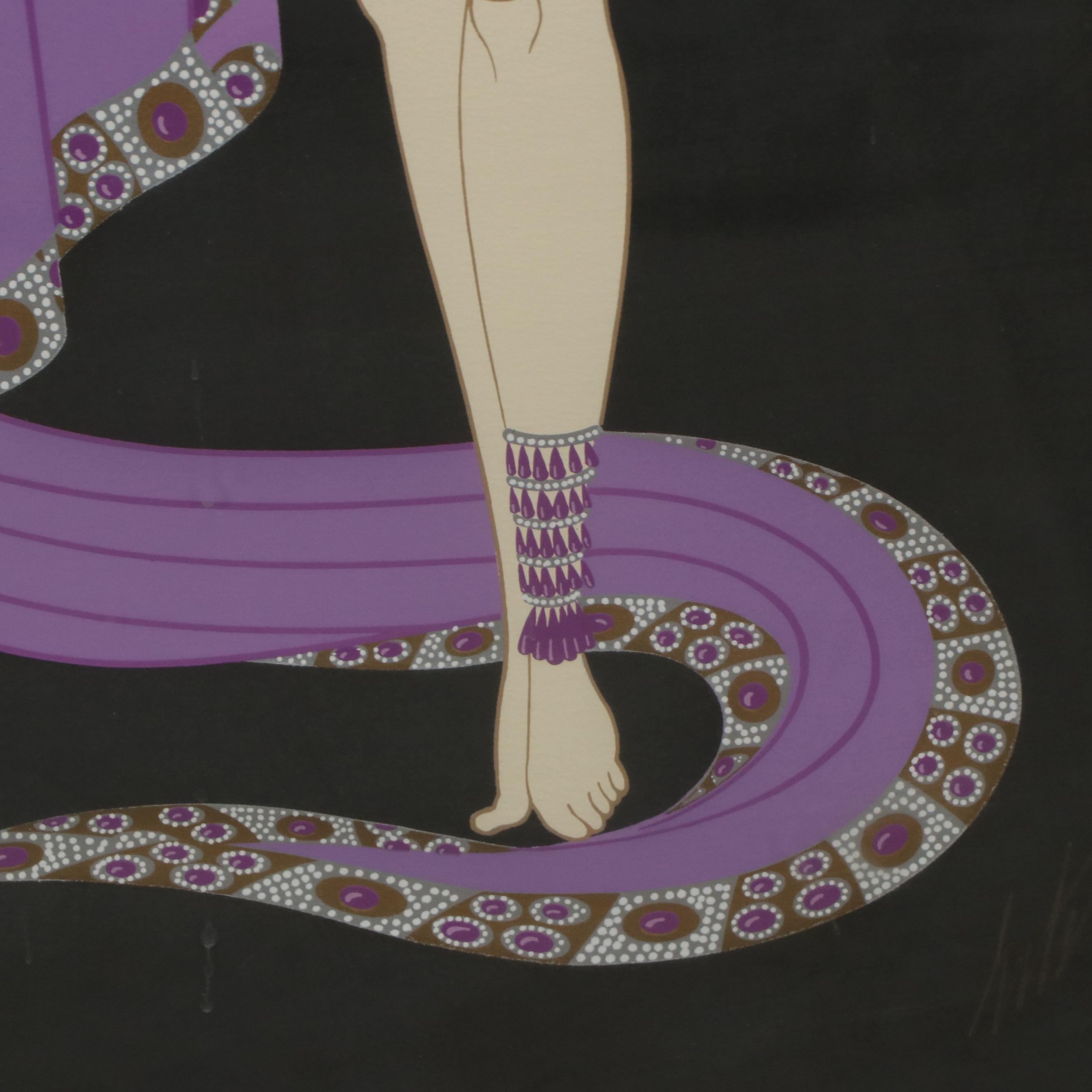 Erté Figural Art Deco Serigraph, Mid to Late 20th Century