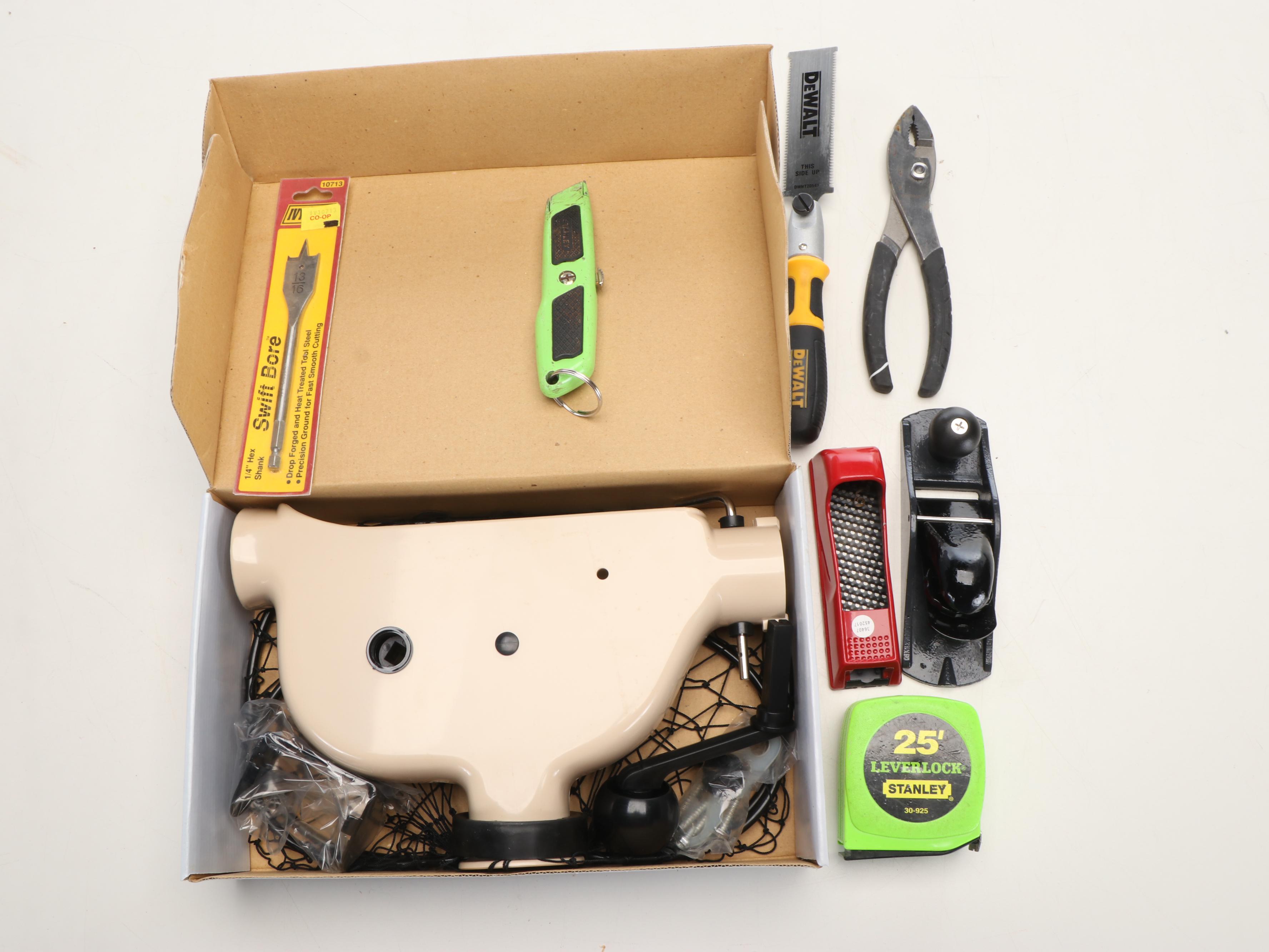 Drill Master Drills with Drill Bits, Level, Staple Gun and More Tools