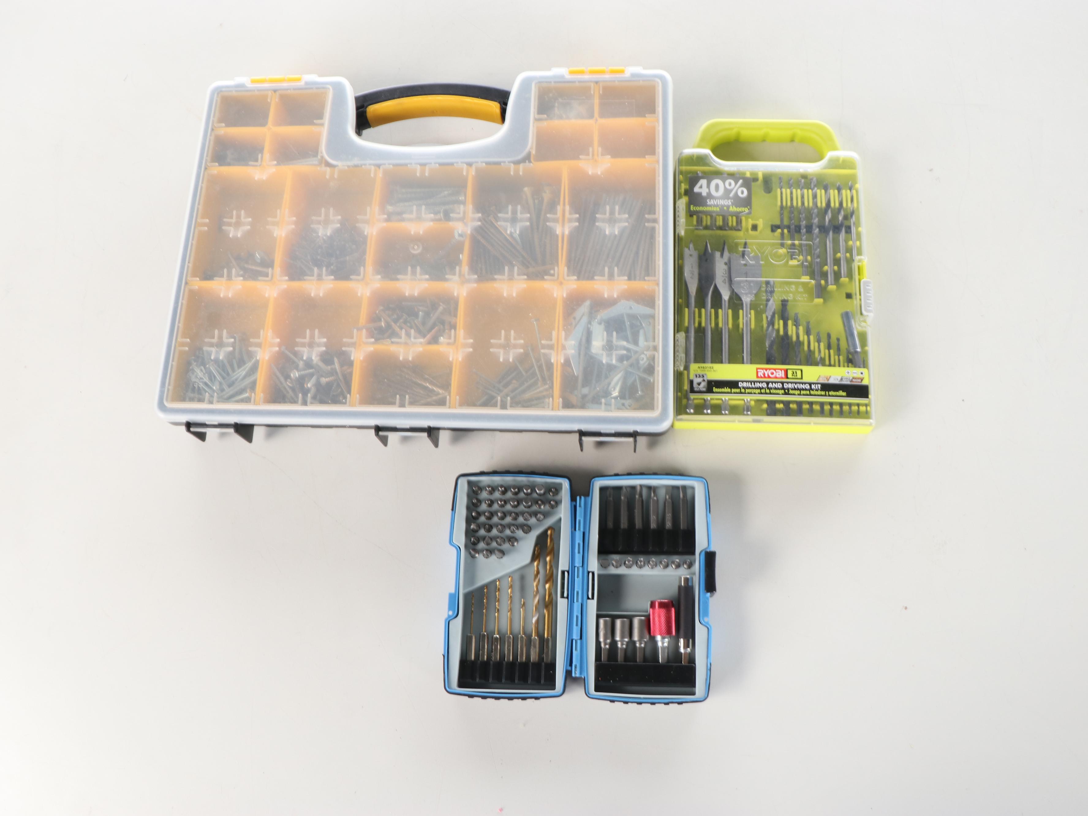 Drill Master Drills with Drill Bits, Level, Staple Gun and More Tools