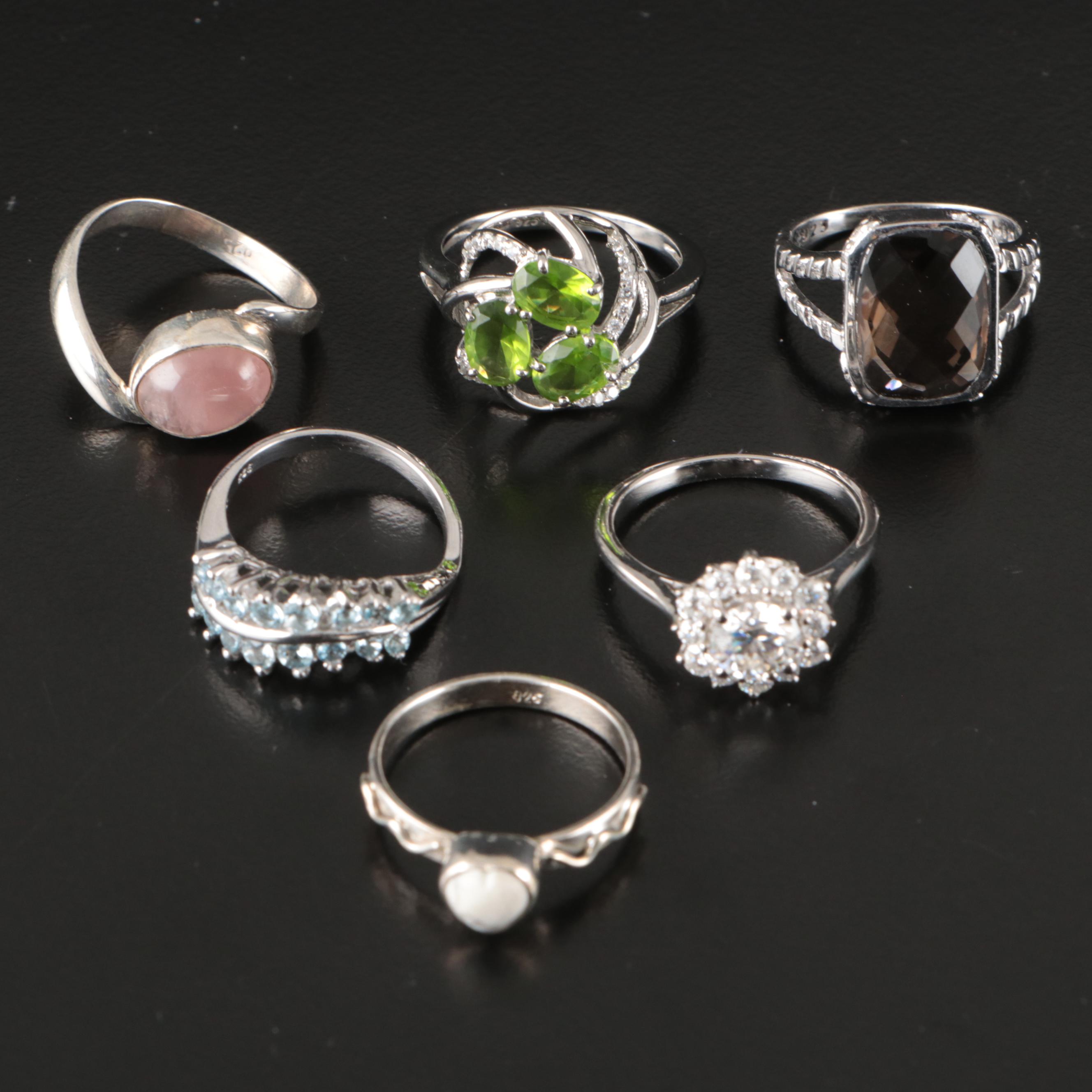 14 Assorted Sterling Silver Rings, Necklaces, Earrings, and Pendants