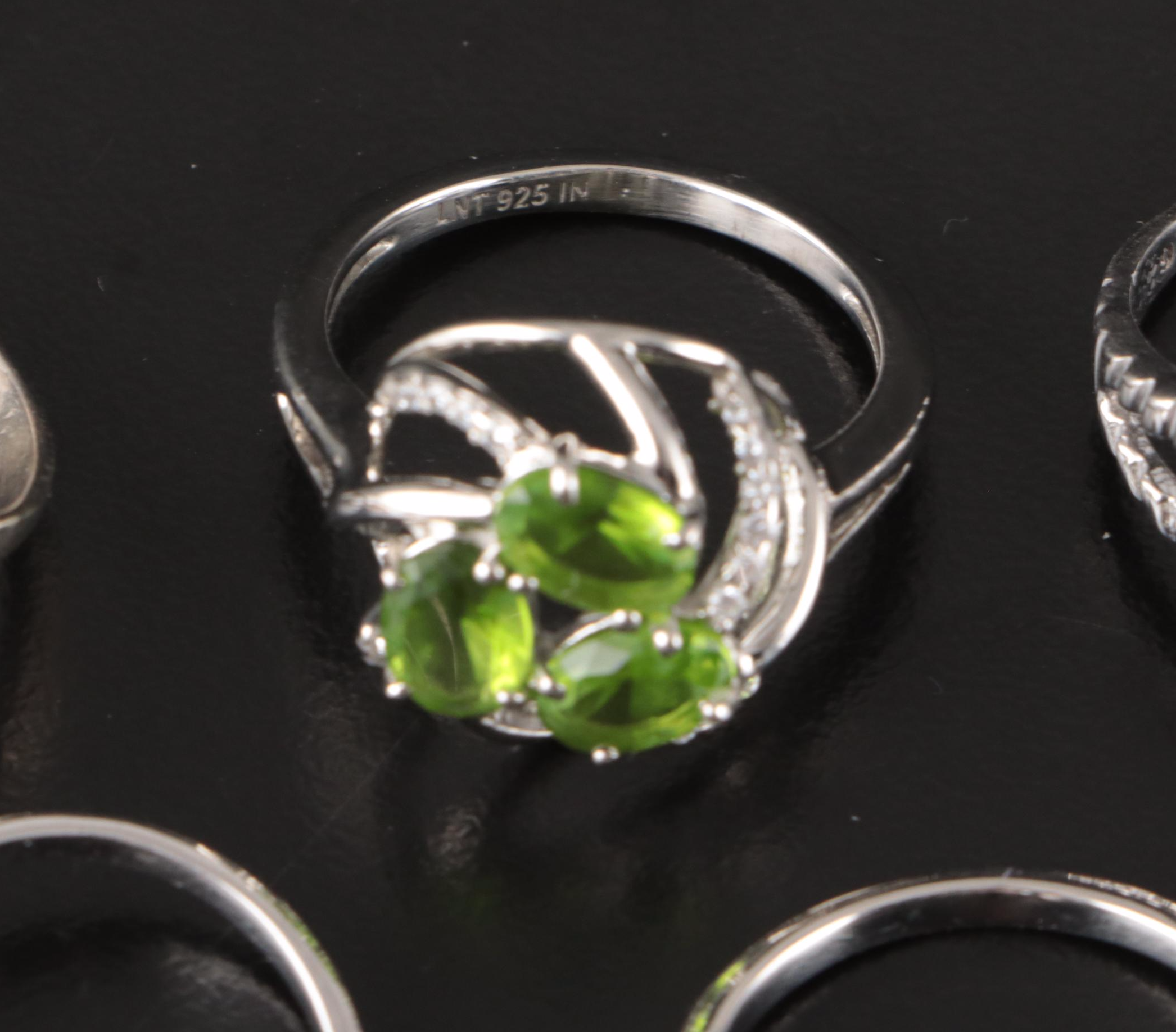 14 Assorted Sterling Silver Rings, Necklaces, Earrings, and Pendants