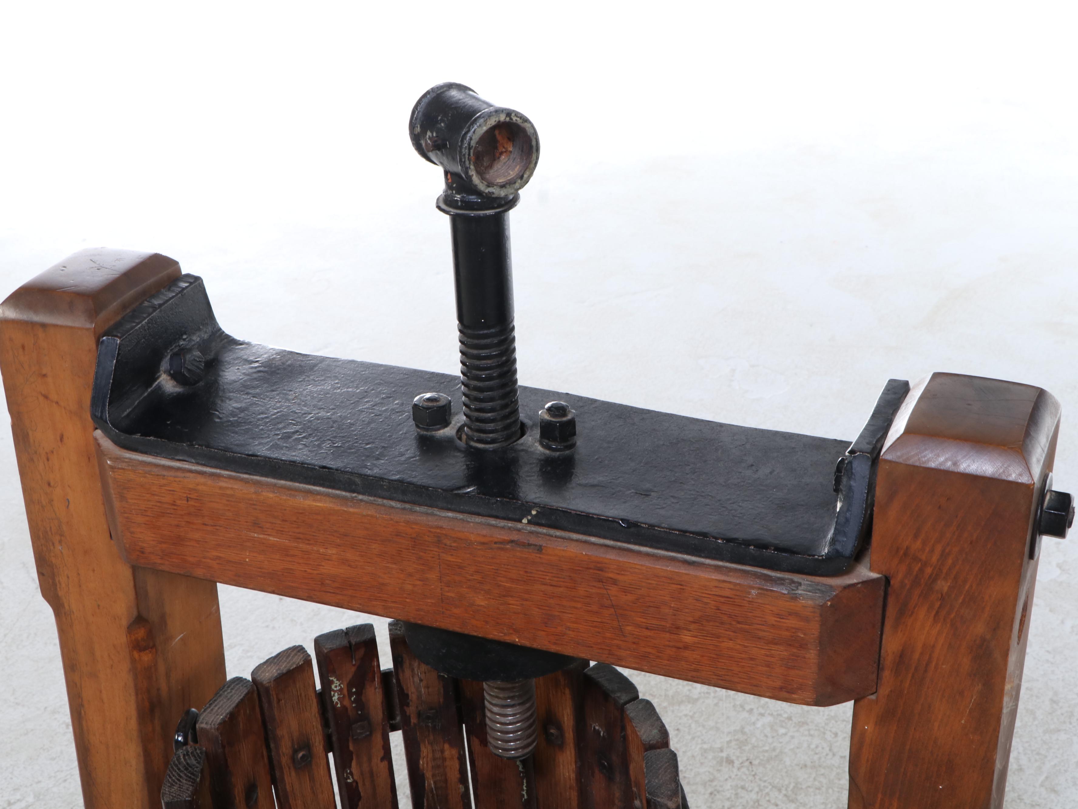 Wood and Metal Fruit Press, Early 20th to Mid-20th Century