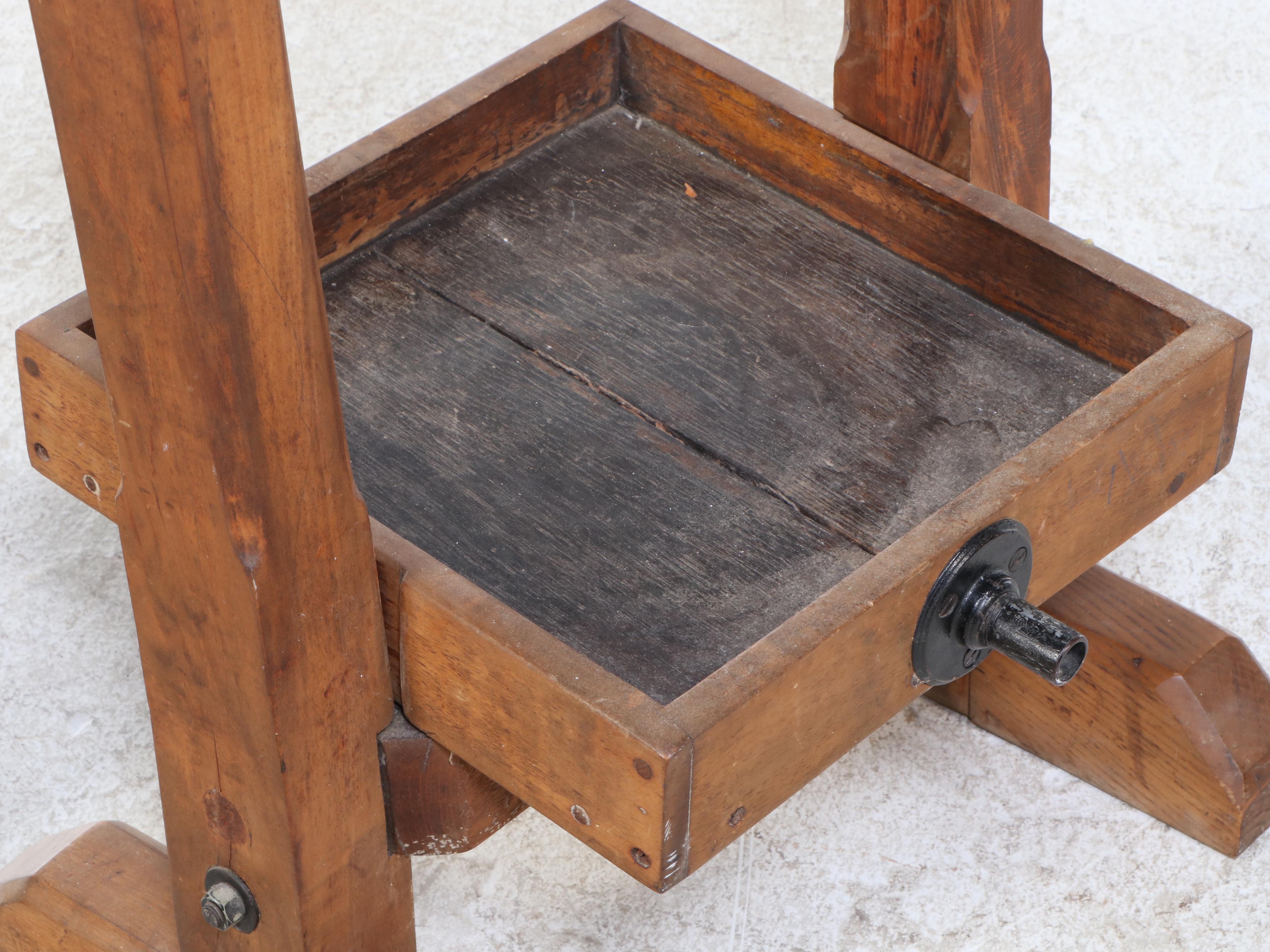 Wood and Metal Fruit Press, Early 20th to Mid-20th Century