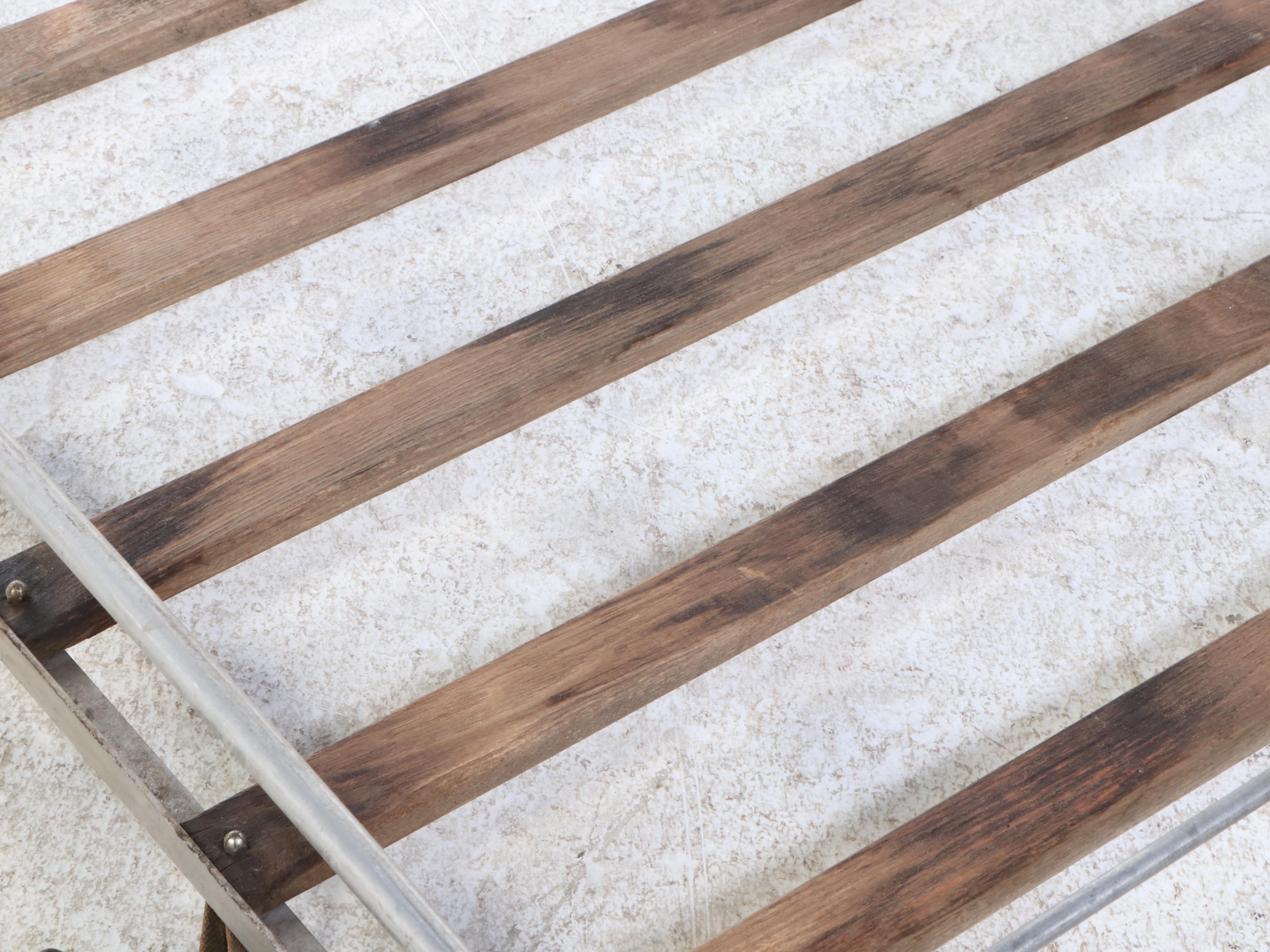 Vintage Wooden Slat and Metal Pipe Roof Rack