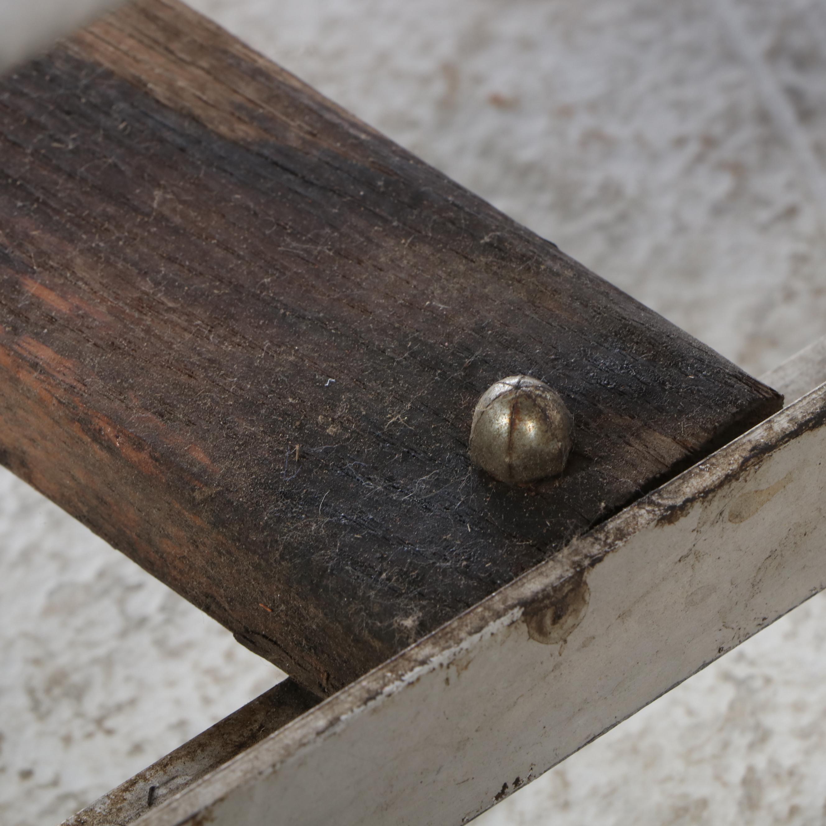 Vintage Wooden Slat and Metal Pipe Roof Rack
