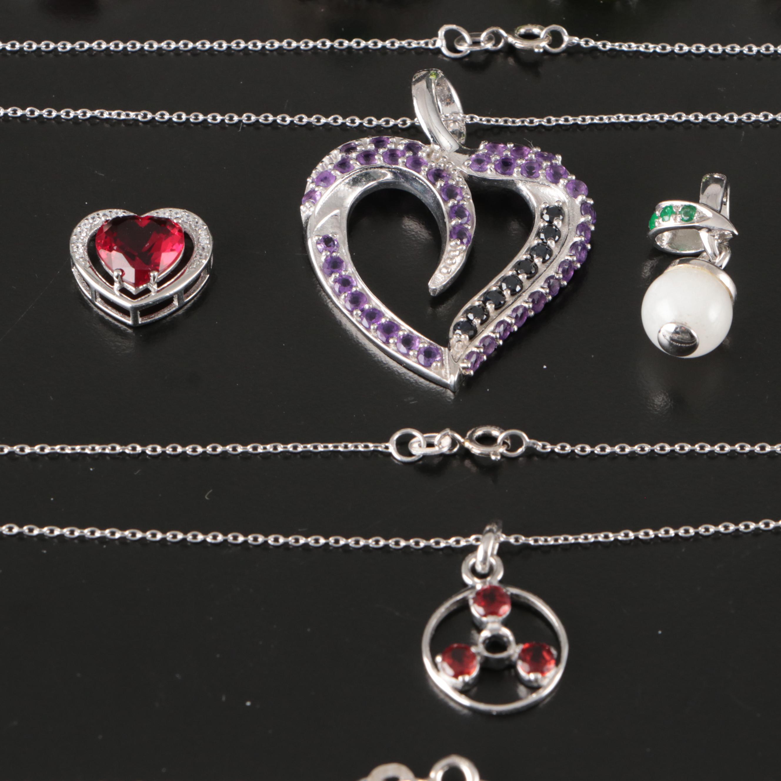 14 Assorted Sterling Silver Rings, Necklaces, Earrings, and Pendants