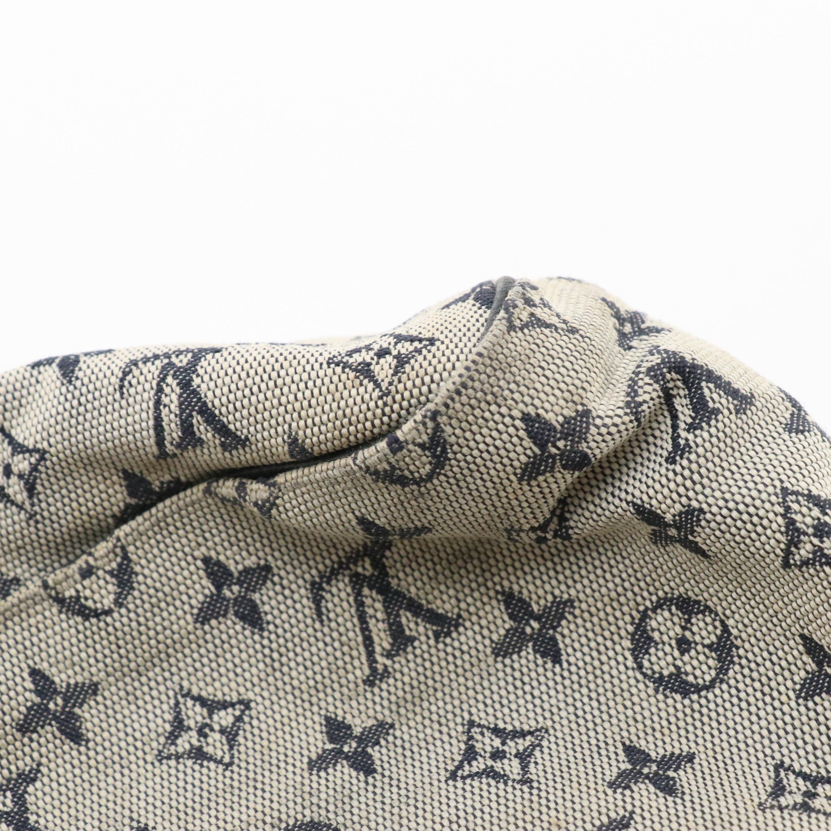 Louis Vuitton Lucille PM in Navy Monogram Mini Lin Canvas with Leather Trim