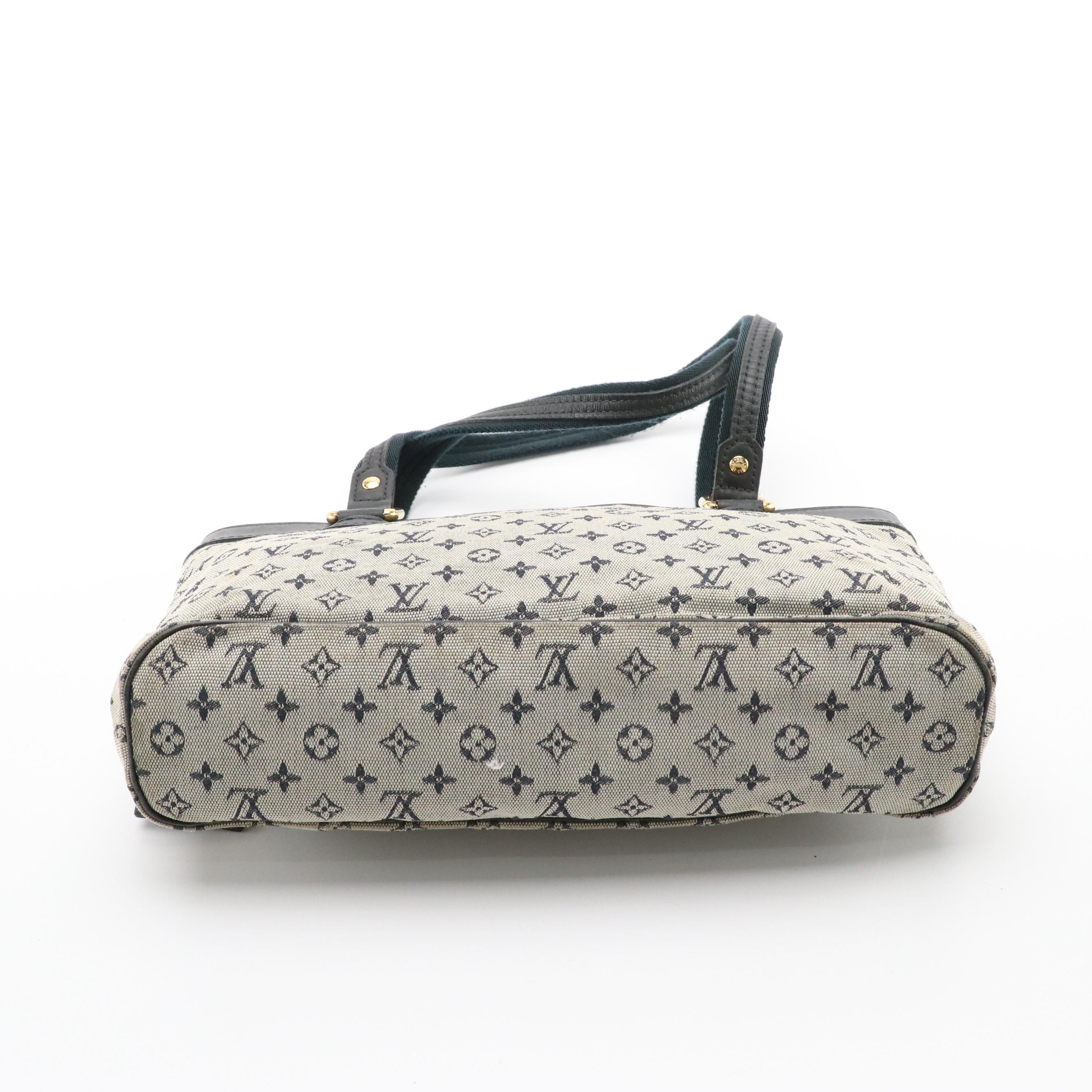 Louis Vuitton Lucille PM in Navy Monogram Mini Lin Canvas with Leather Trim