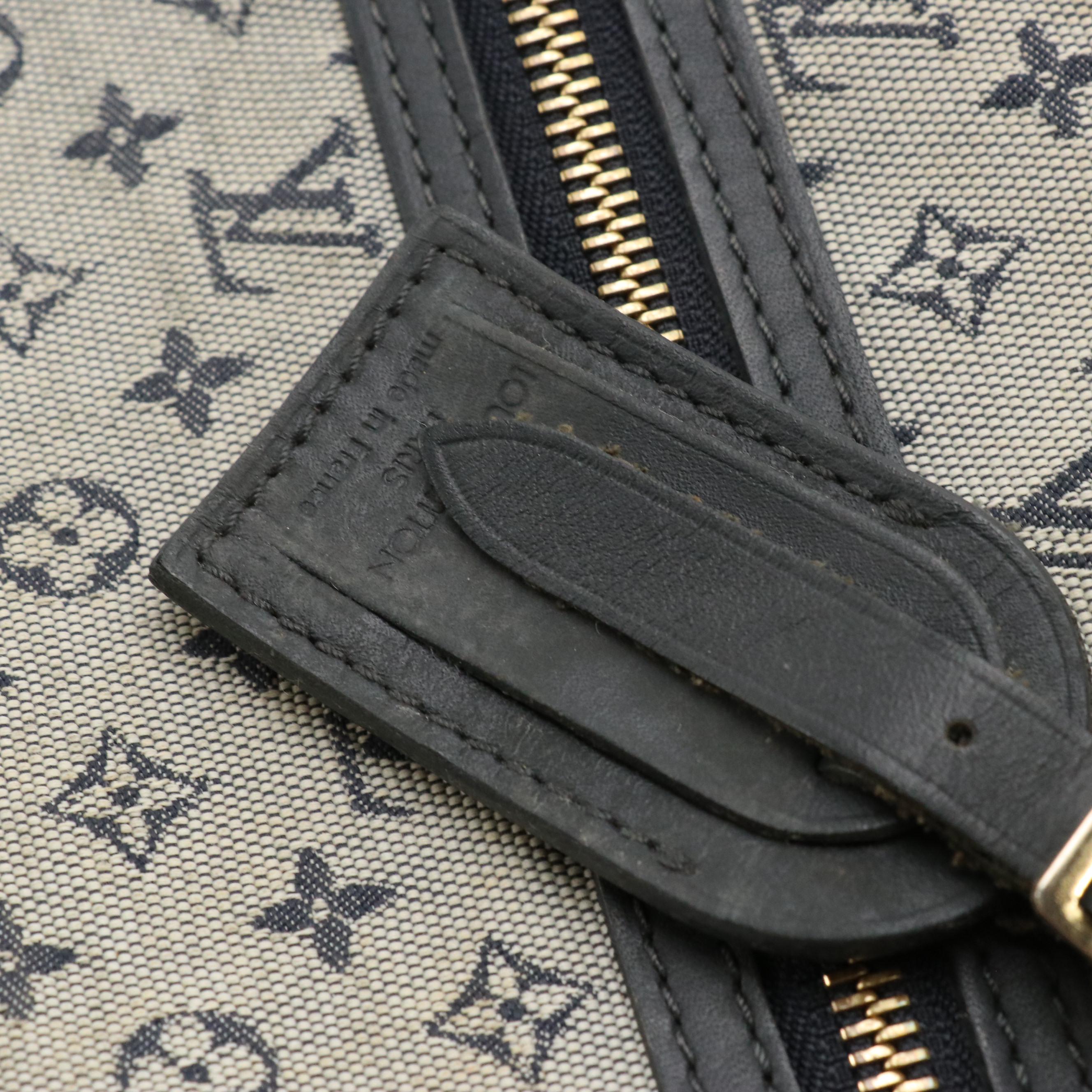 Louis Vuitton Lucille PM in Navy Monogram Mini Lin Canvas with Leather Trim