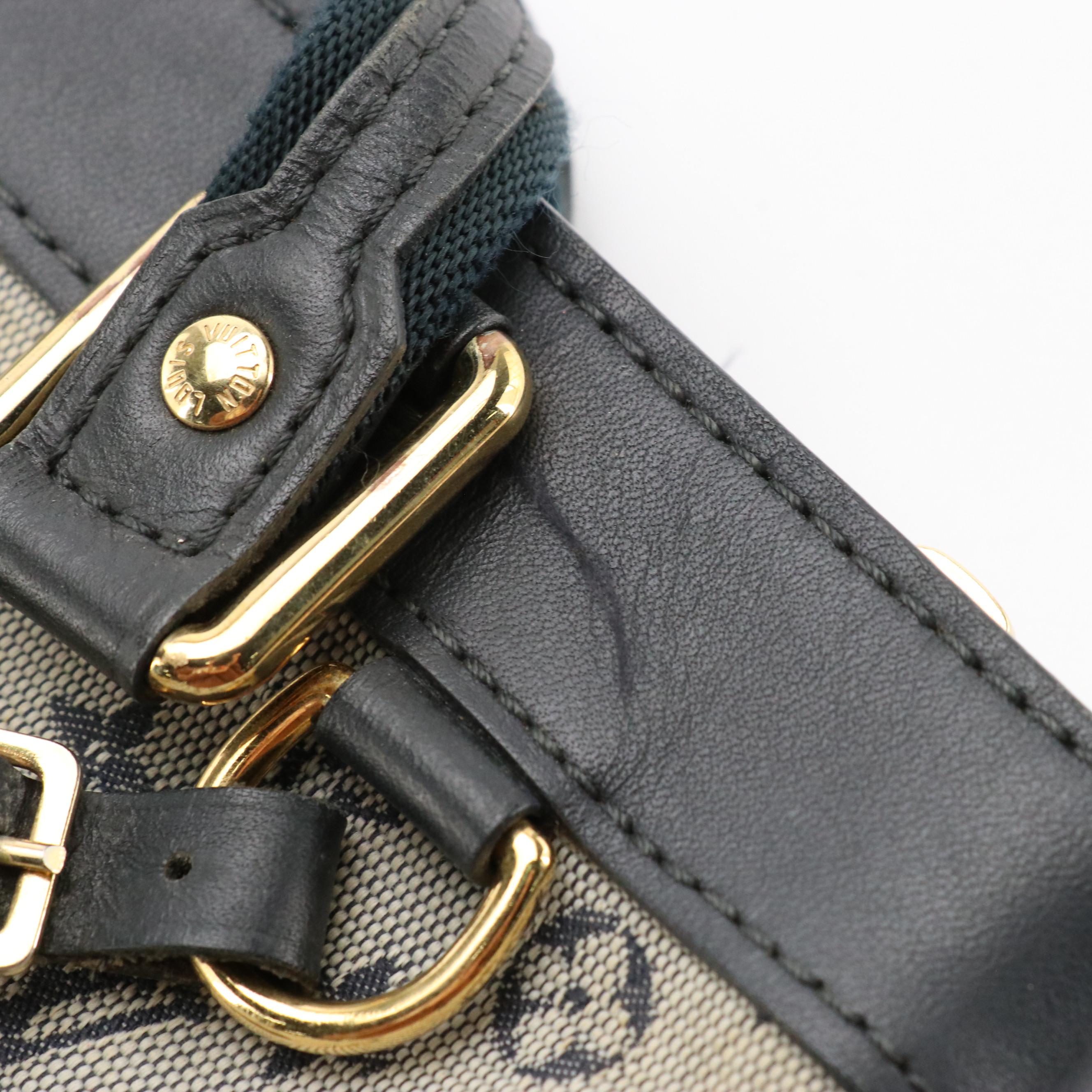 Louis Vuitton Lucille PM in Navy Monogram Mini Lin Canvas with Leather Trim