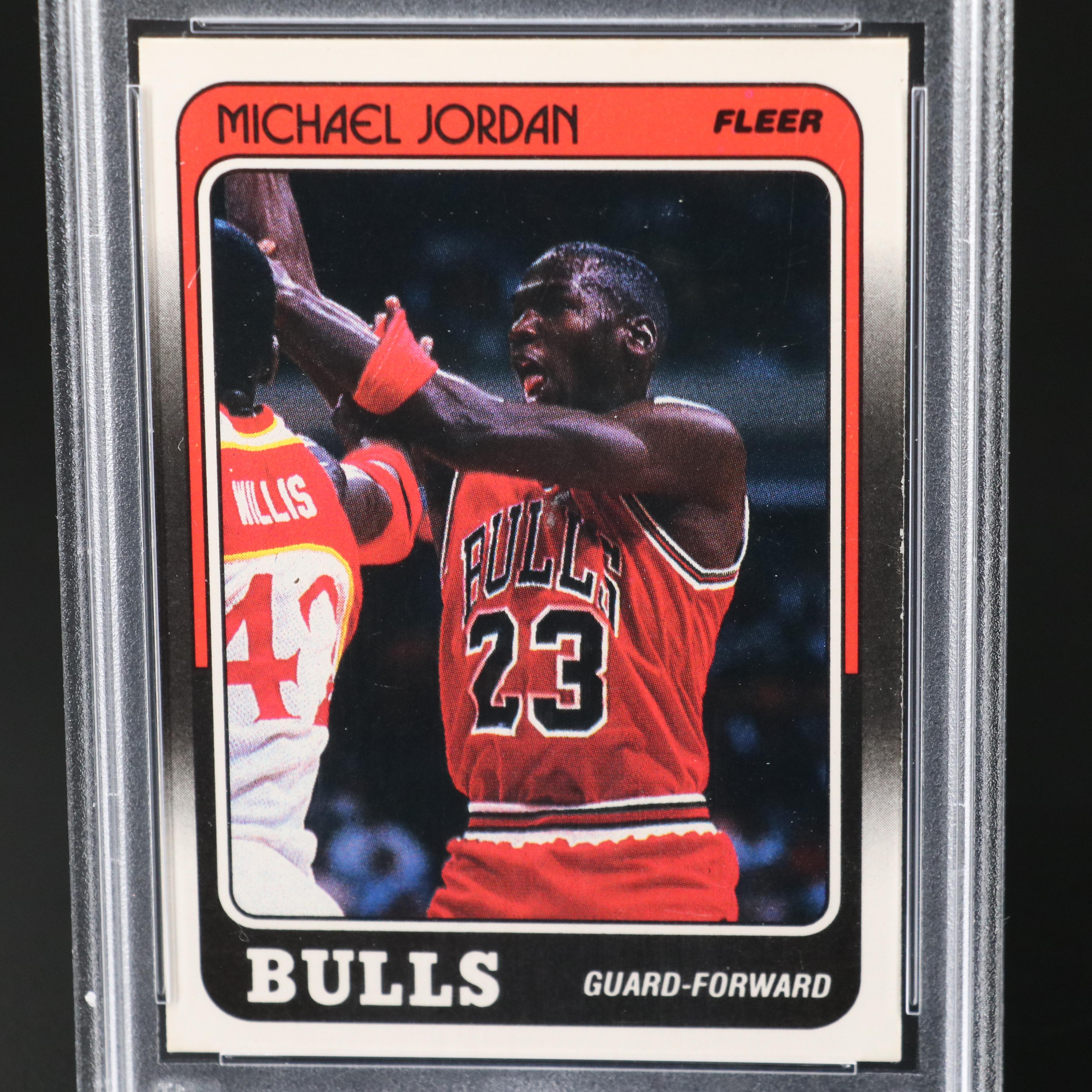 1988 Fleer Michael Jordan Chicago Bulls Basketball Card Graded PSA 7