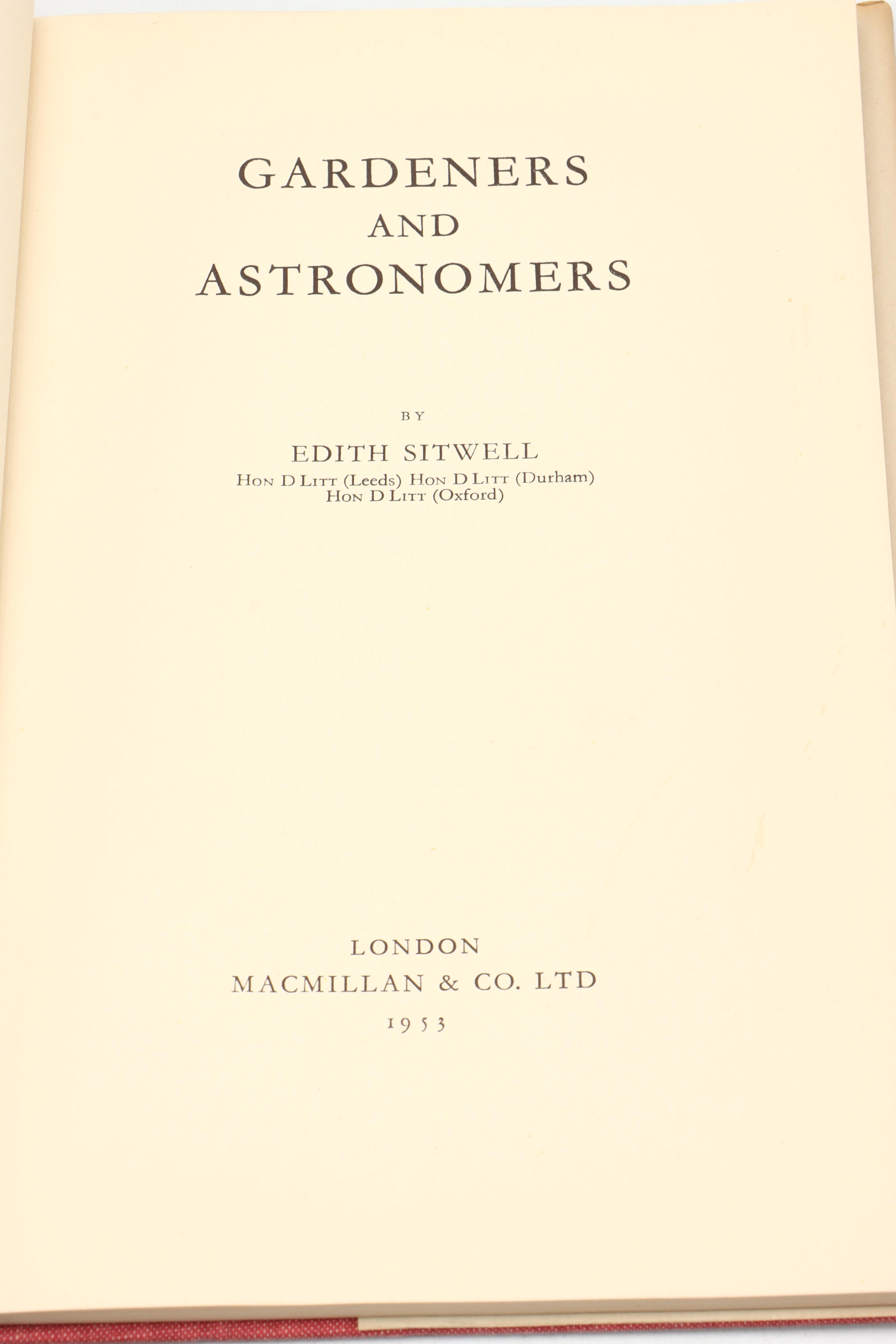 First Edition "Gardeners and Astronomers" by Edith Sitwell, 1953