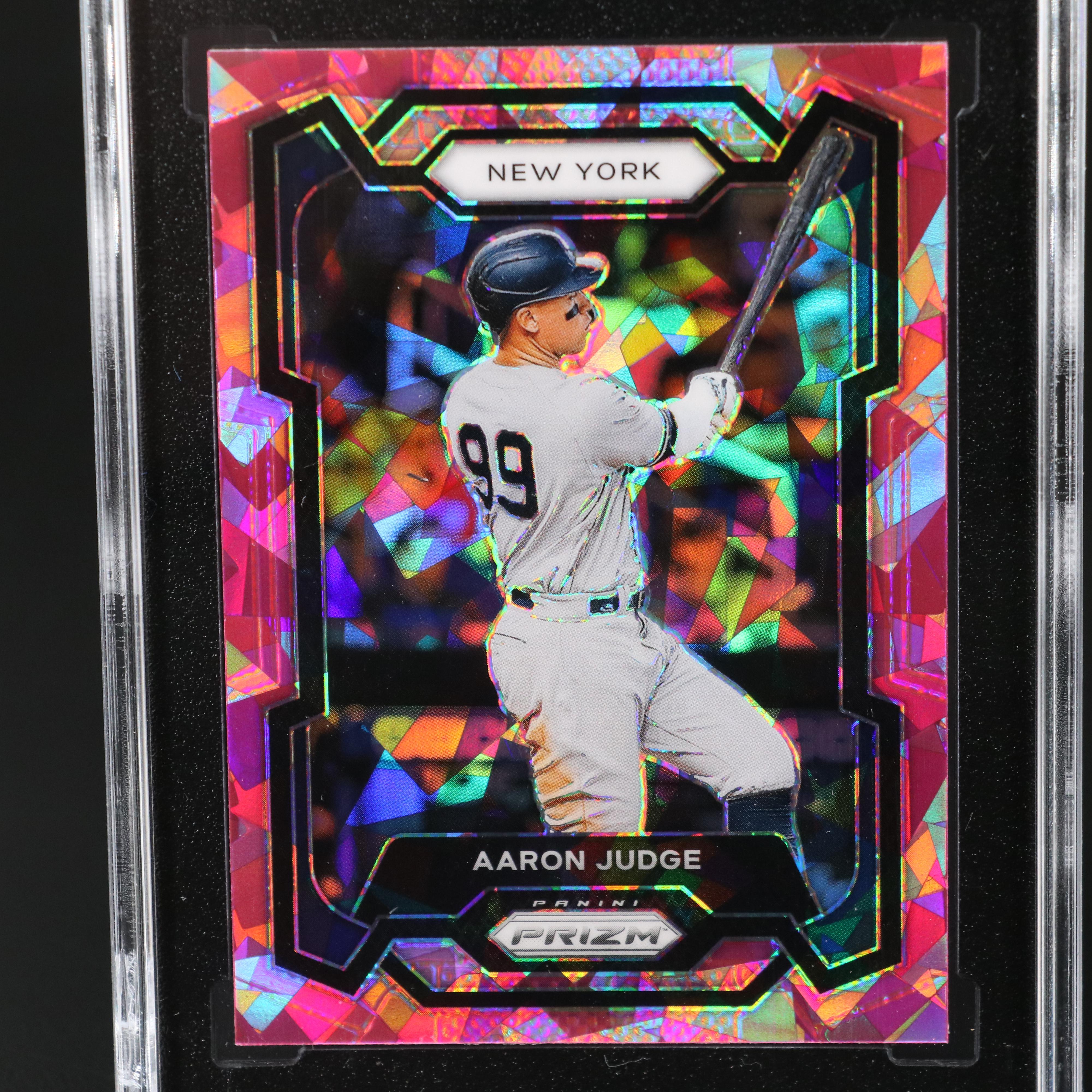 2024 Prizm Aaron Judge New York Yankees Pink Ice Prizm Card Graded SGC 10