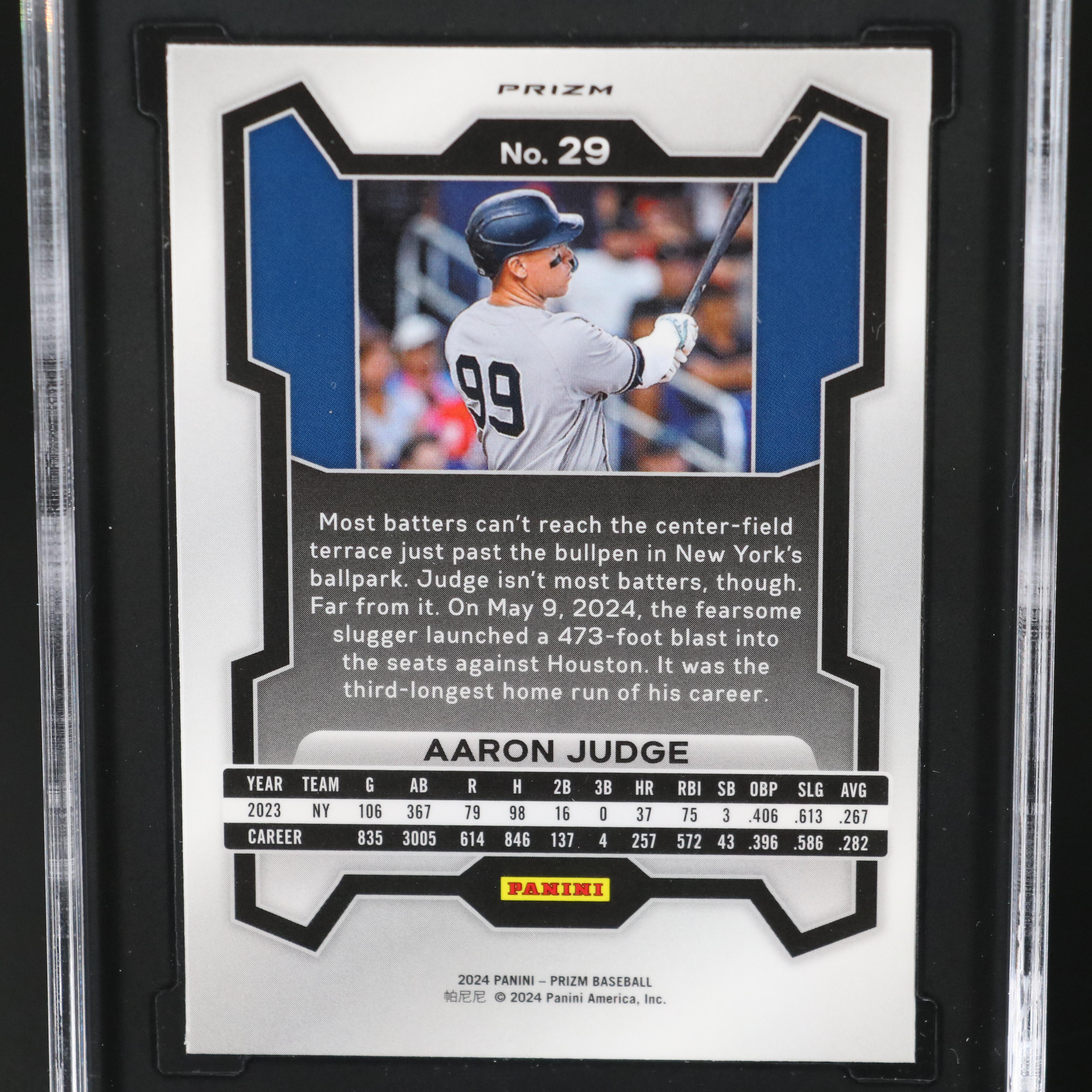 2024 Prizm Aaron Judge New York Yankees Pink Ice Prizm Card Graded SGC 10