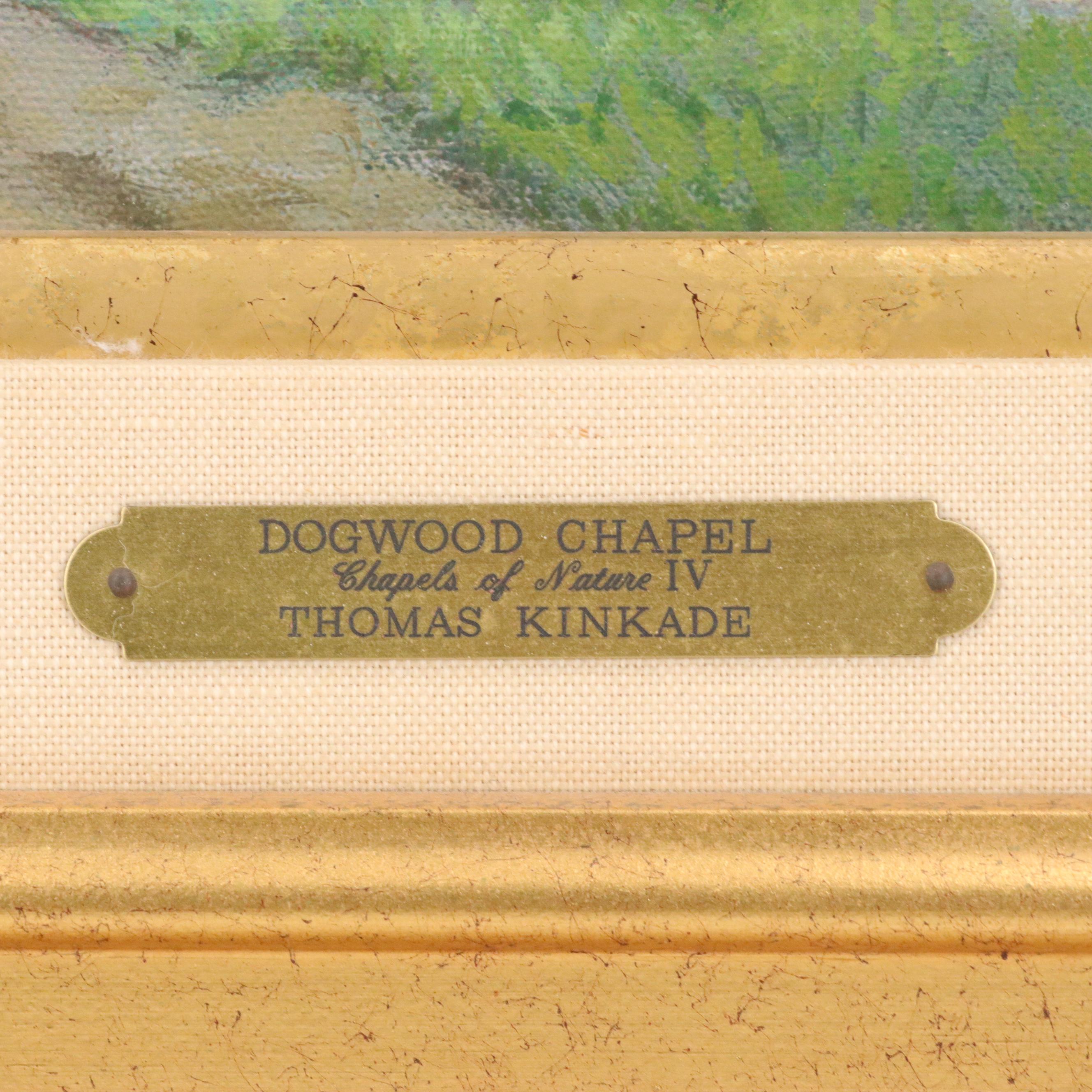 Thomas Kinkade Offset Lithograph "Dogwood Chapel"