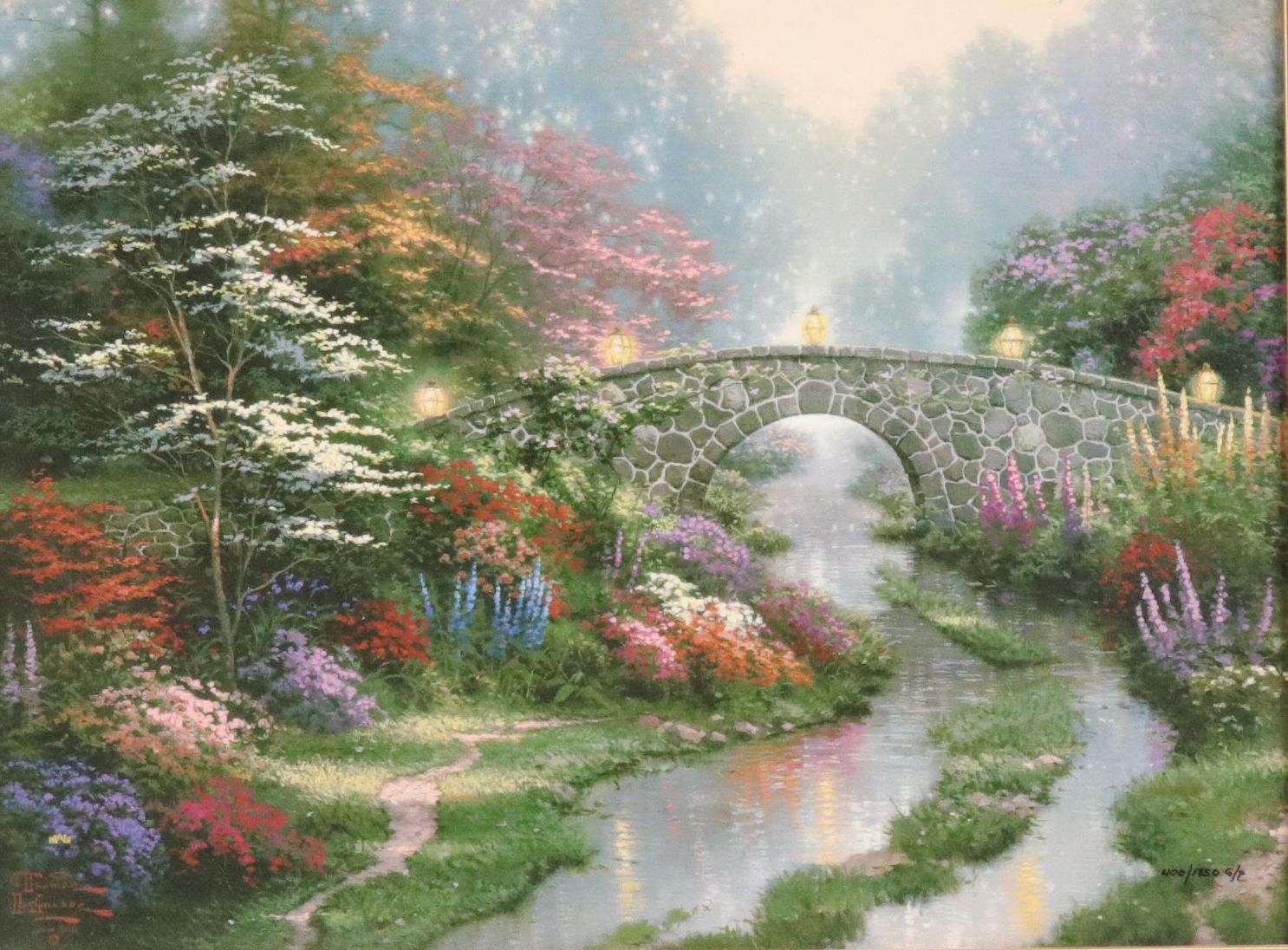 Thomas Kinkade Offset Lithograph "Stillwater Bridge"
