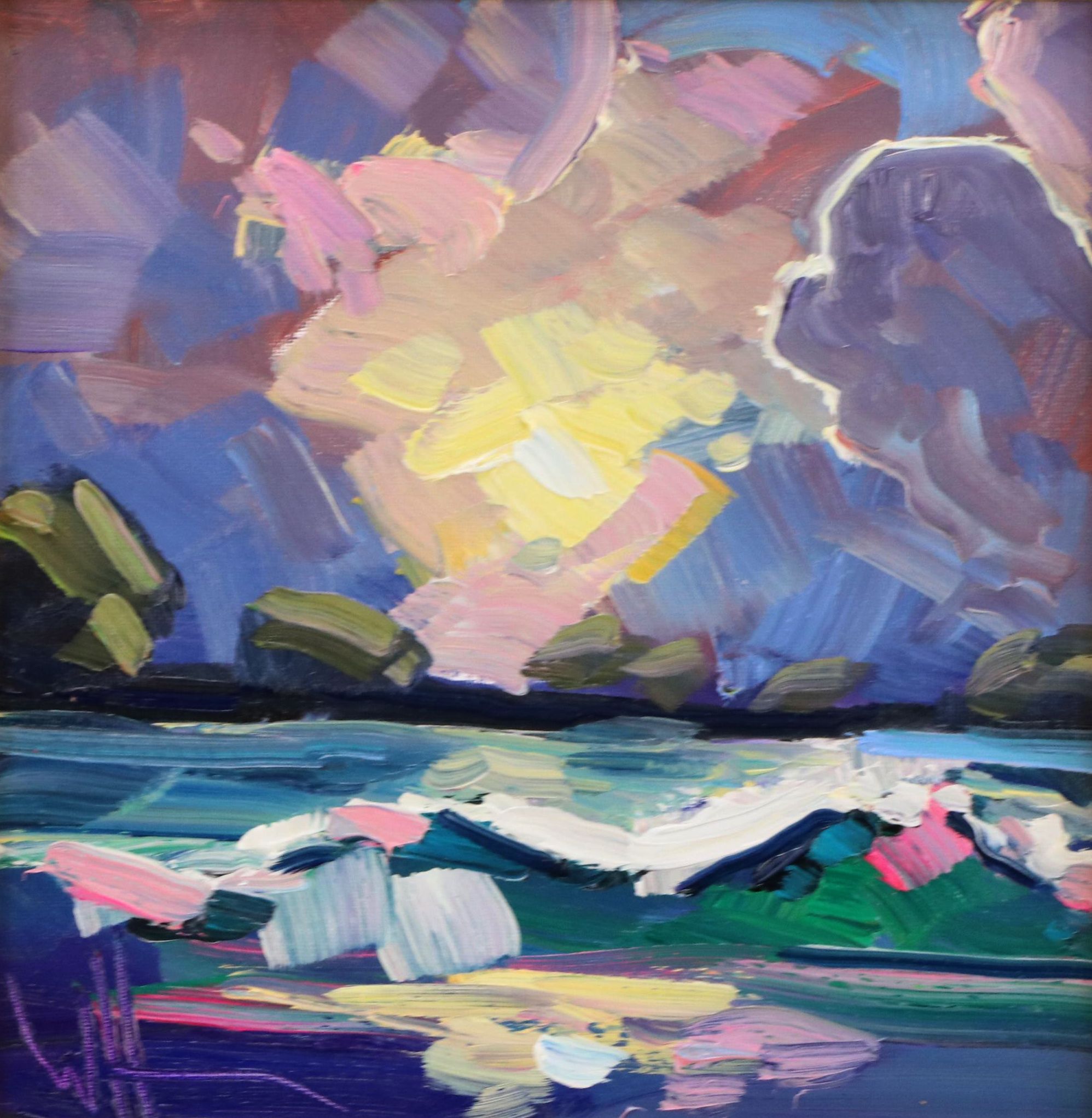 William Hawkins Sunset Landscape Oil Painting, 21st Century