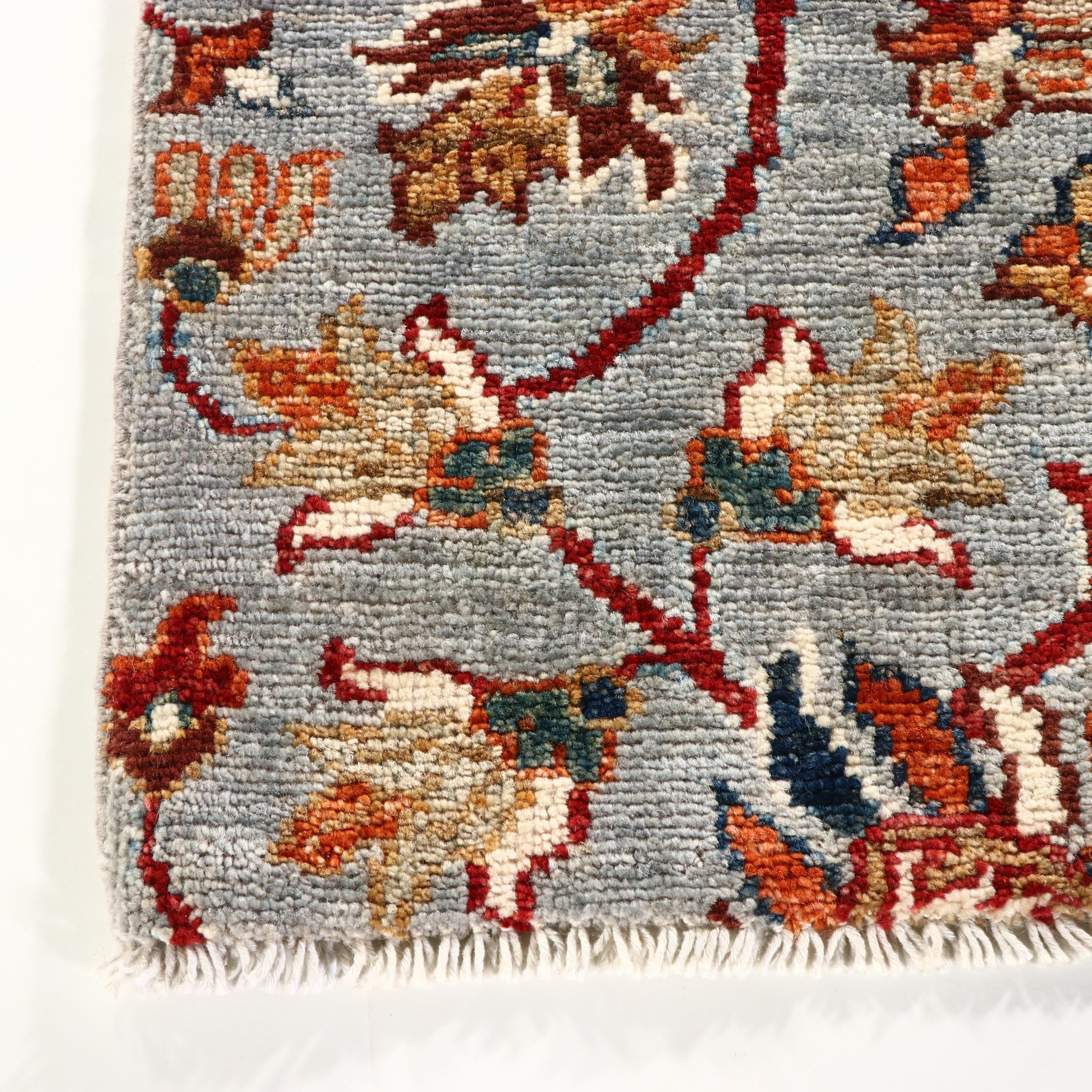 2' x 3' Hand-Knotted Afghan Animal Pictorial Accent Rug