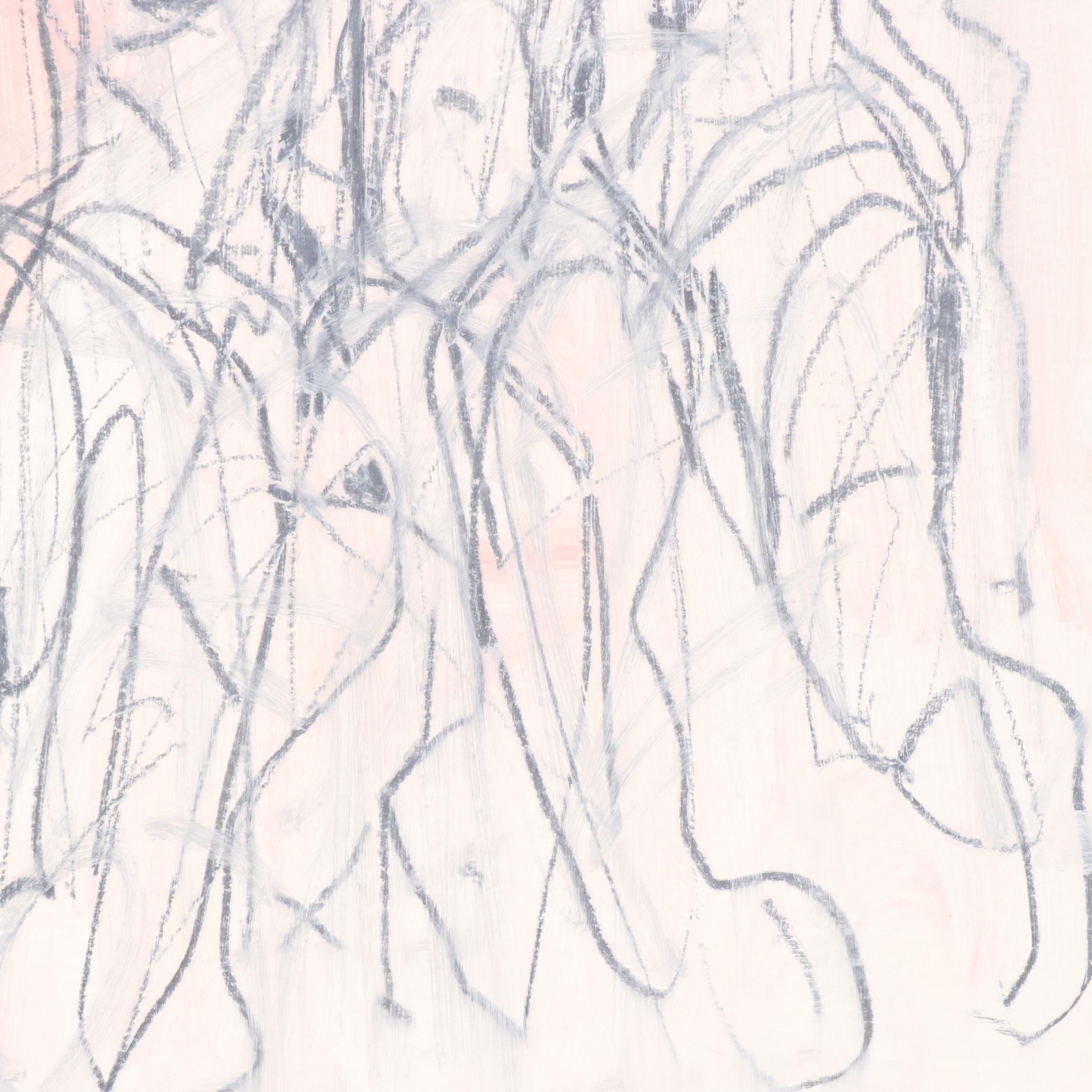 Jack Meanwell Expressionist Figure Drawing of Standing Nudes, 1993