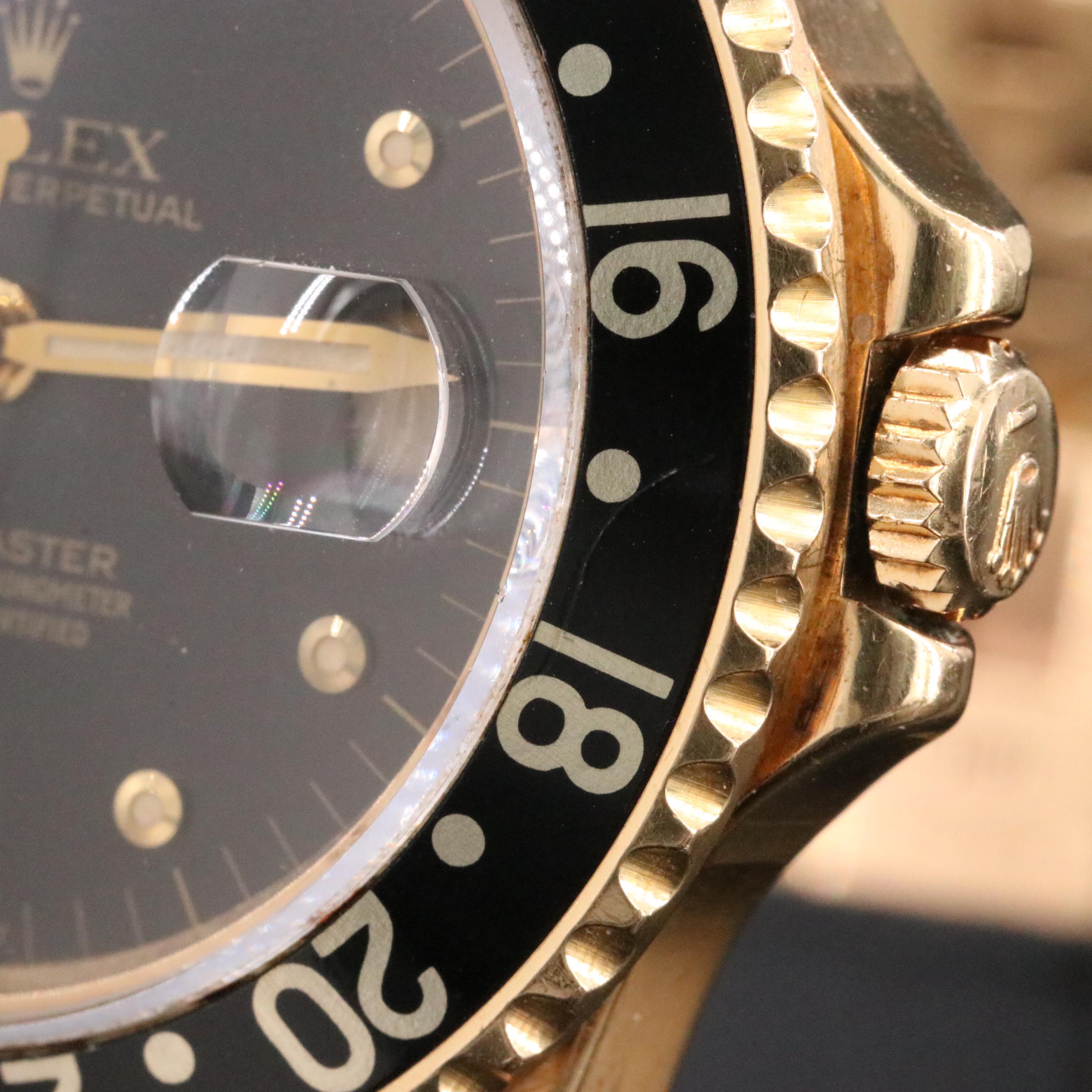 1982 Rolex GMT Master Nipple Dial 18K Watch