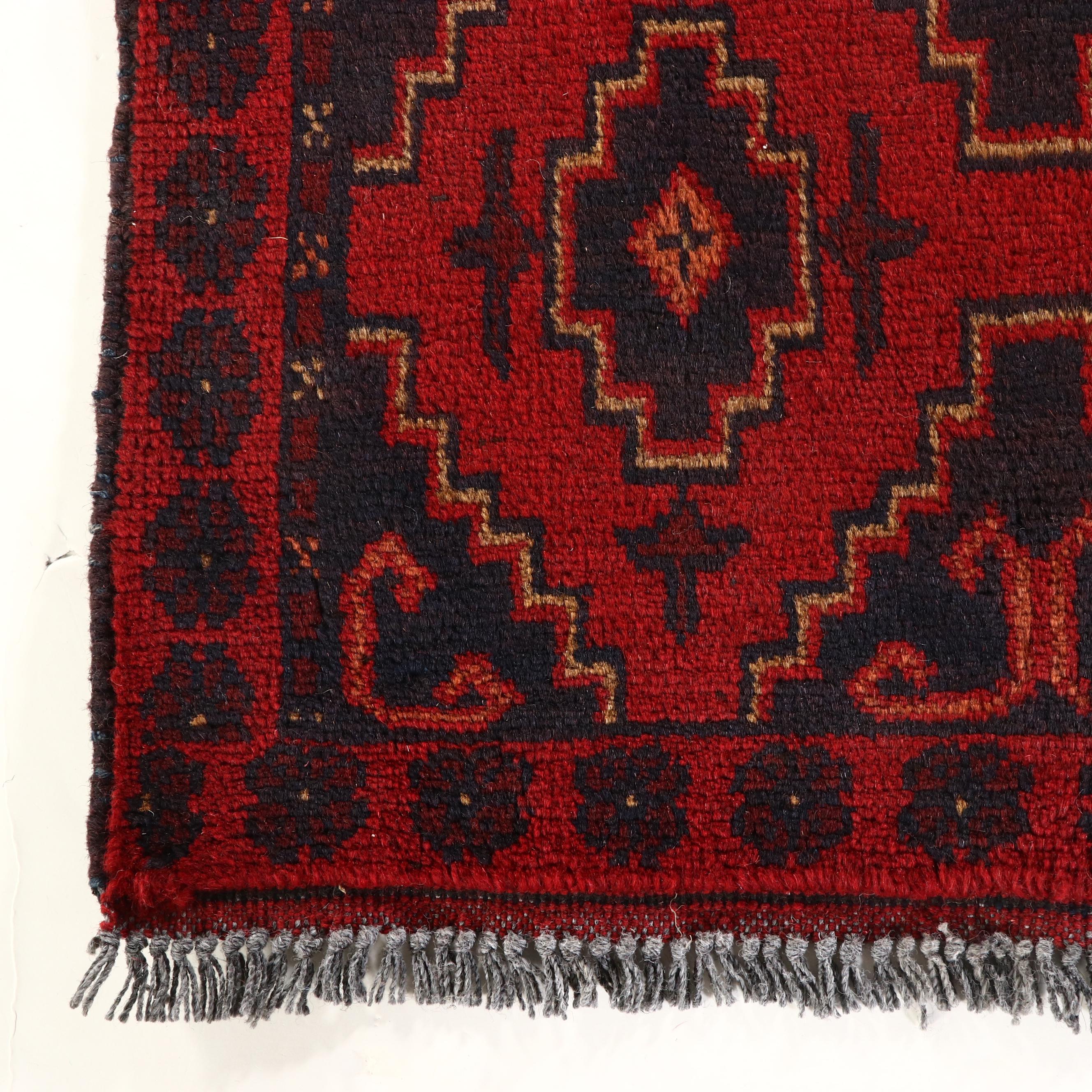 1'9 x 3'5 Hand-Knotted Afghan Baluch Accent Rug