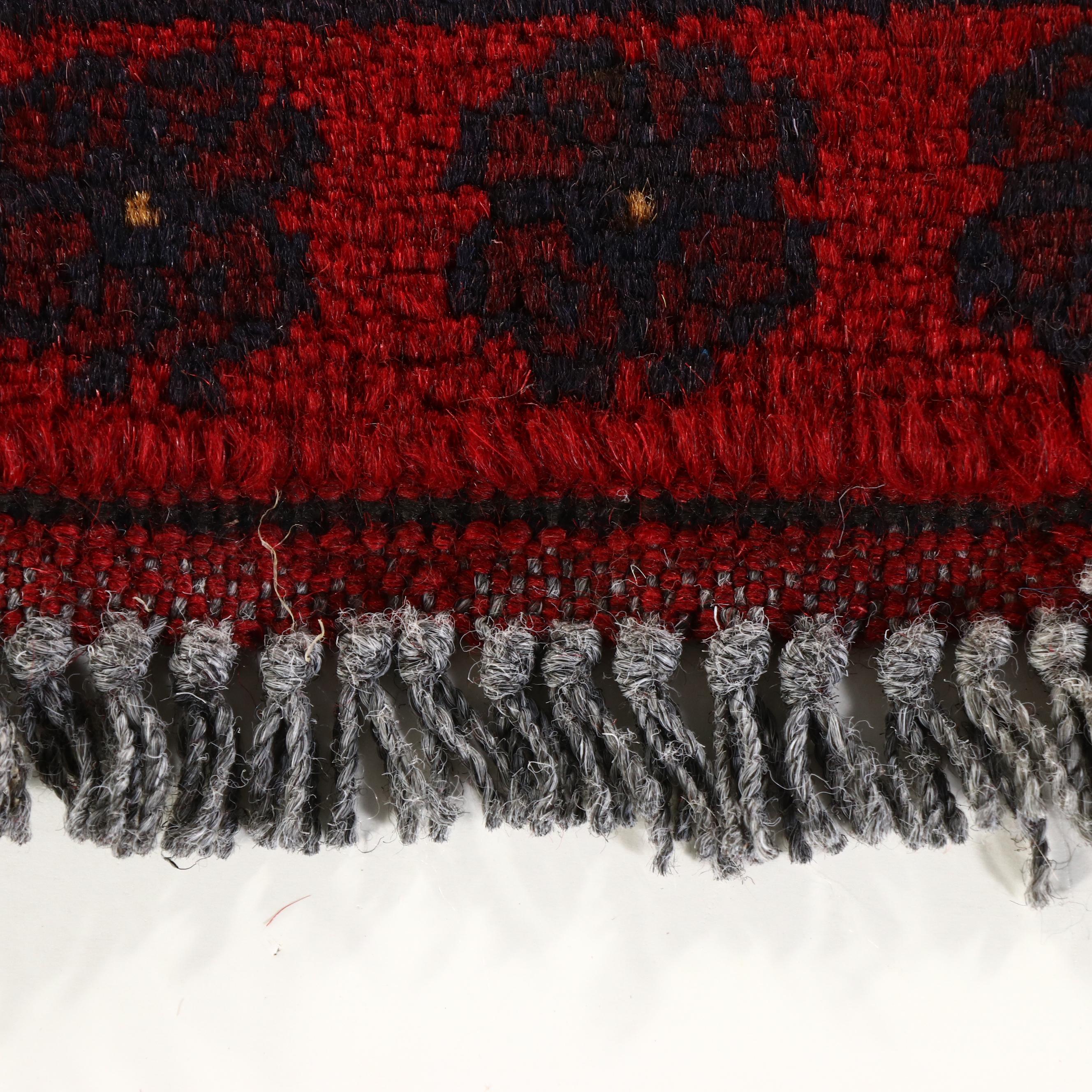 1'9 x 3'5 Hand-Knotted Afghan Baluch Accent Rug