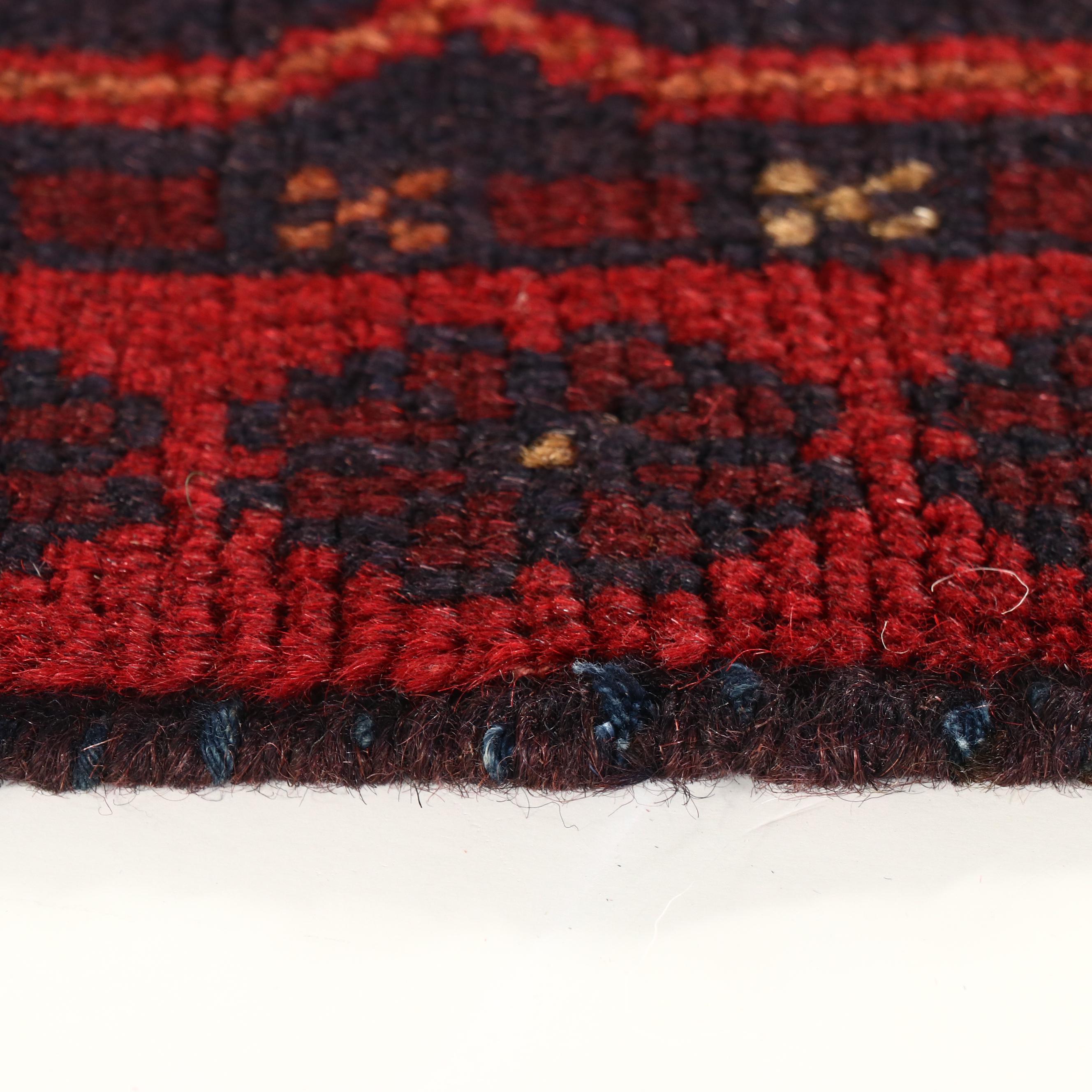 1'9 x 3'5 Hand-Knotted Afghan Baluch Accent Rug