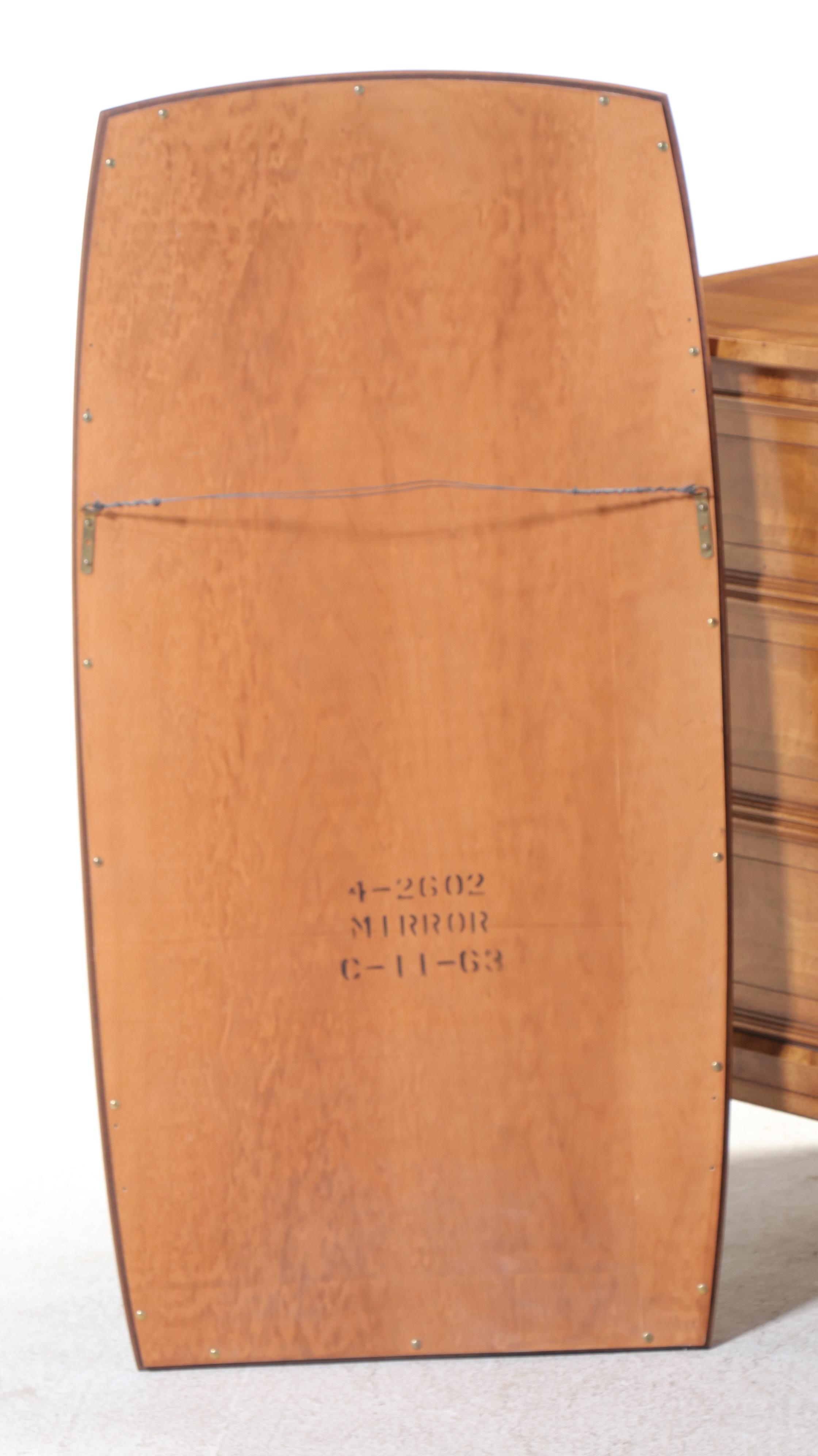 Henredon "Sequent" Burl Wood Dresser with Mirror, Mid-20th Century