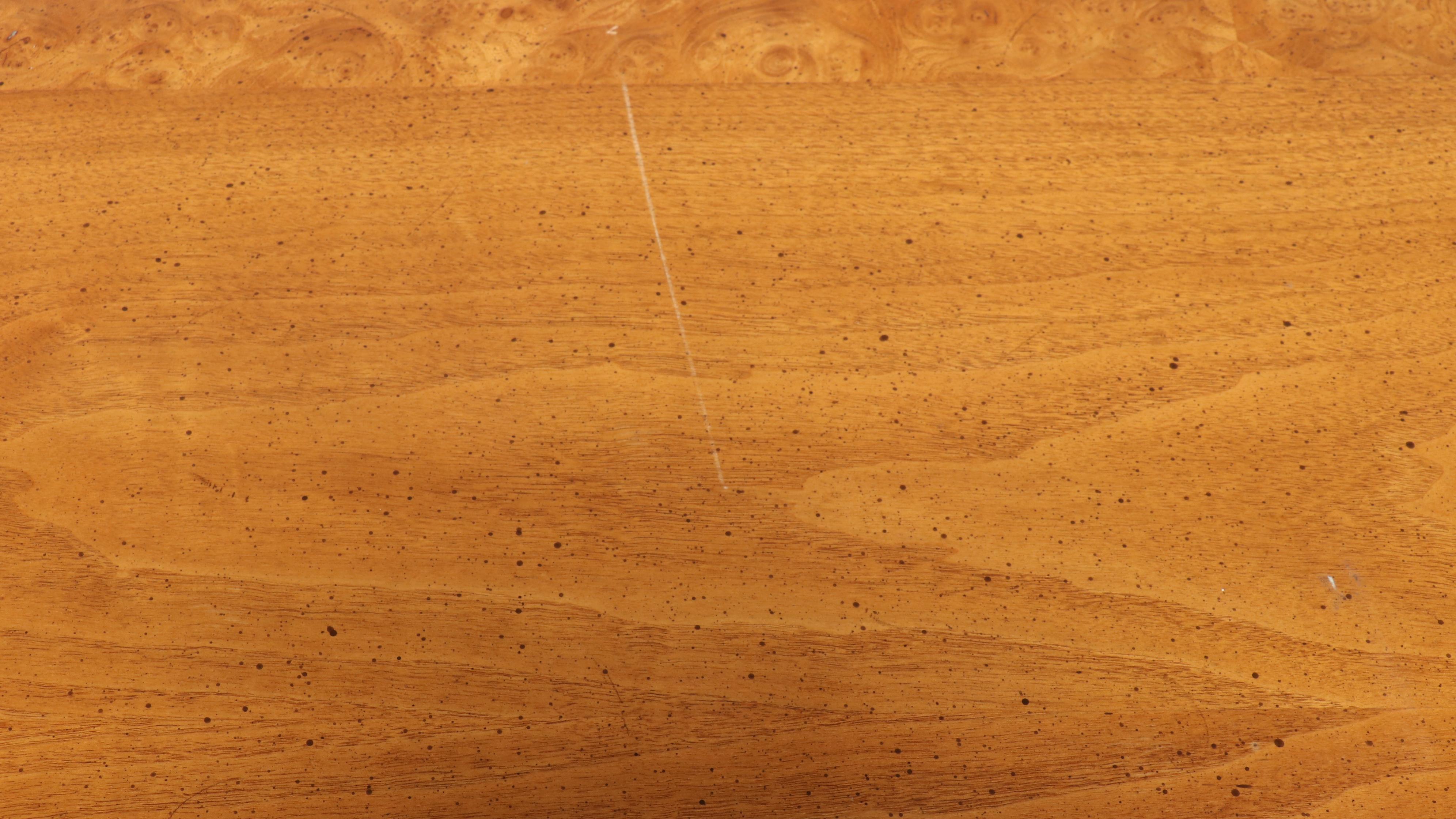 Henredon "Sequent" Burl Wood Dresser with Mirror, Mid-20th Century