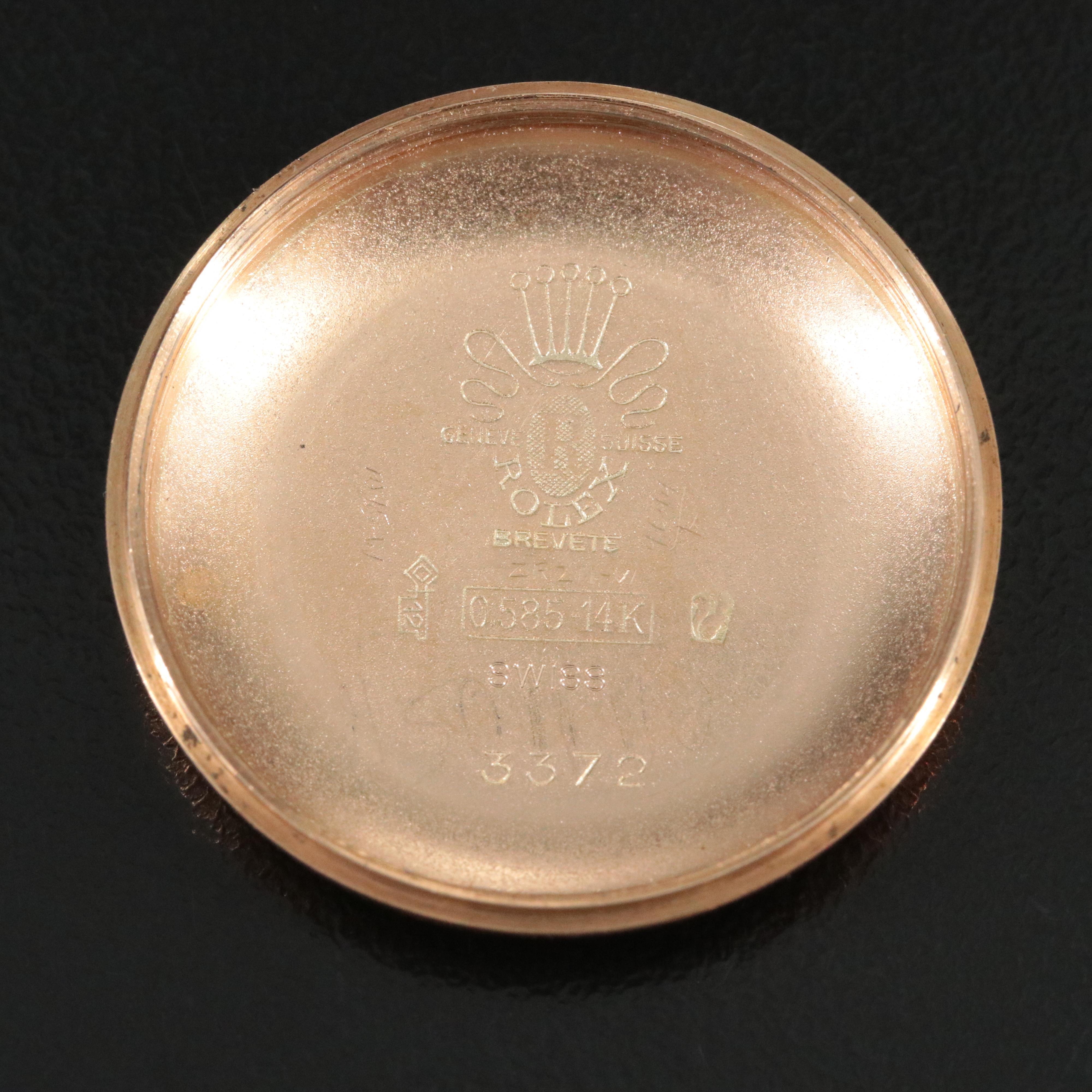 1946 Rolex Bubble Back ref. 3372 California Dial 14K Gold 32mm Automatic Watch