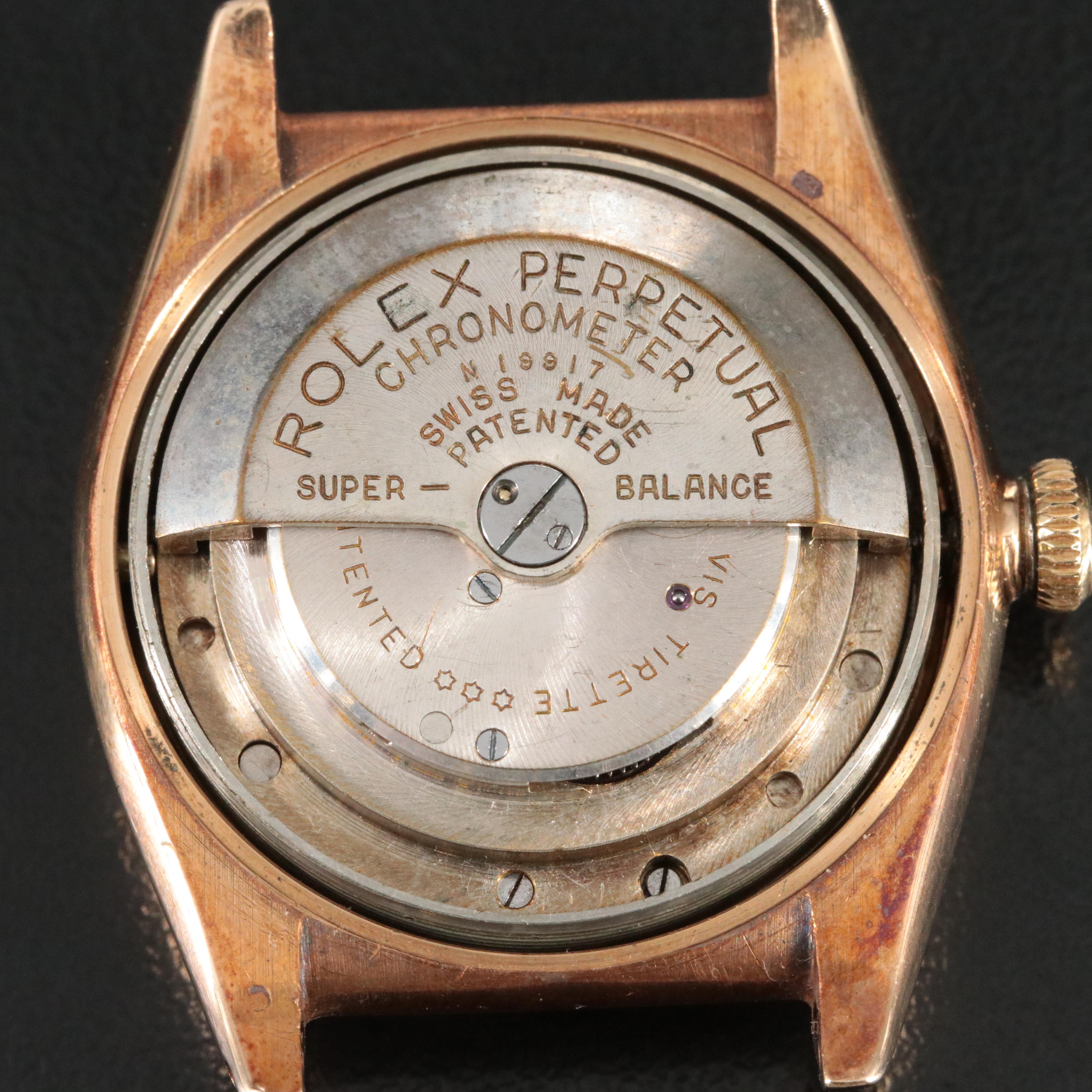 1946 Rolex Bubble Back ref. 3372 California Dial 14K Gold 32mm Automatic Watch