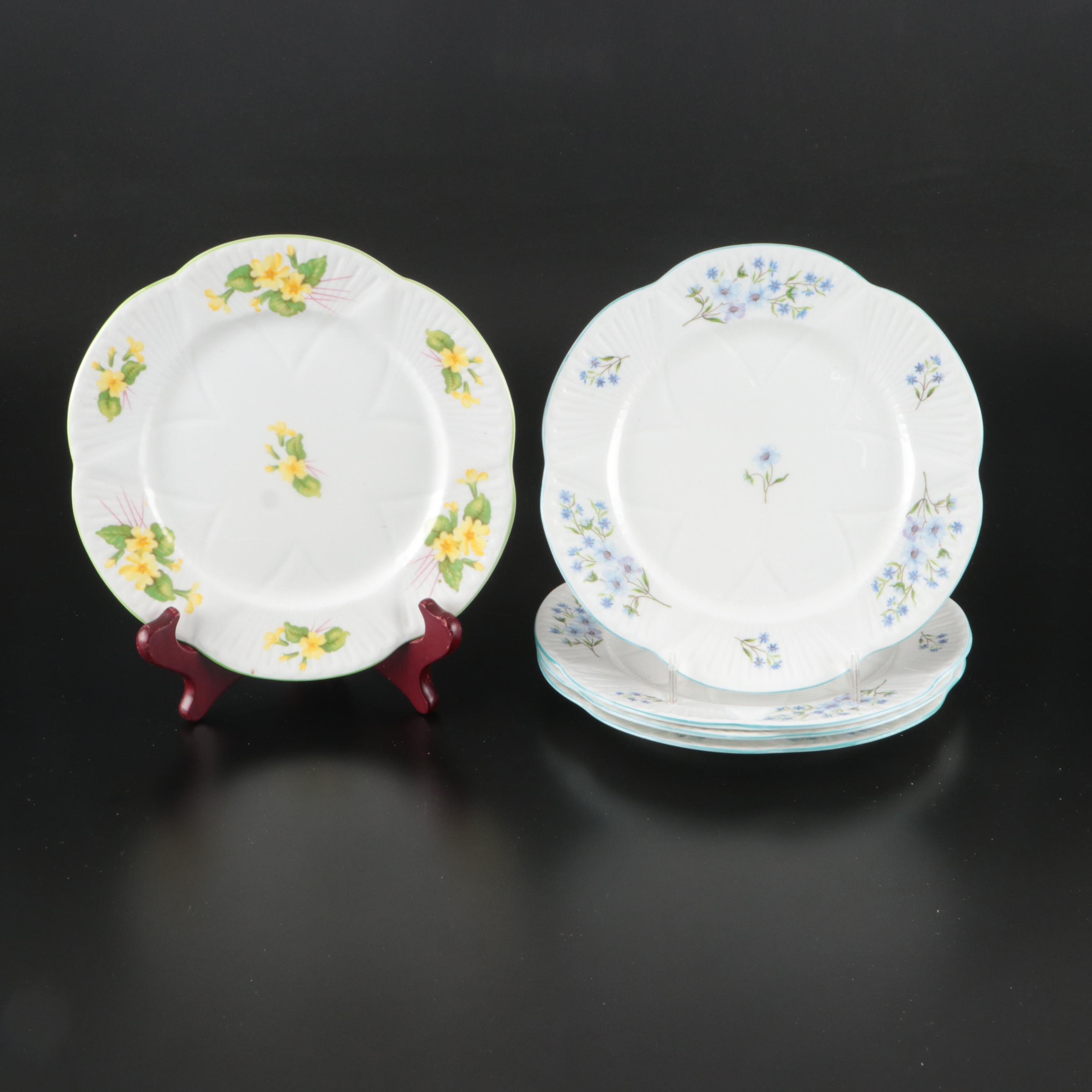 Shelley "Primrose" with Other Flower Pattern Porcelain and Bone China Plates