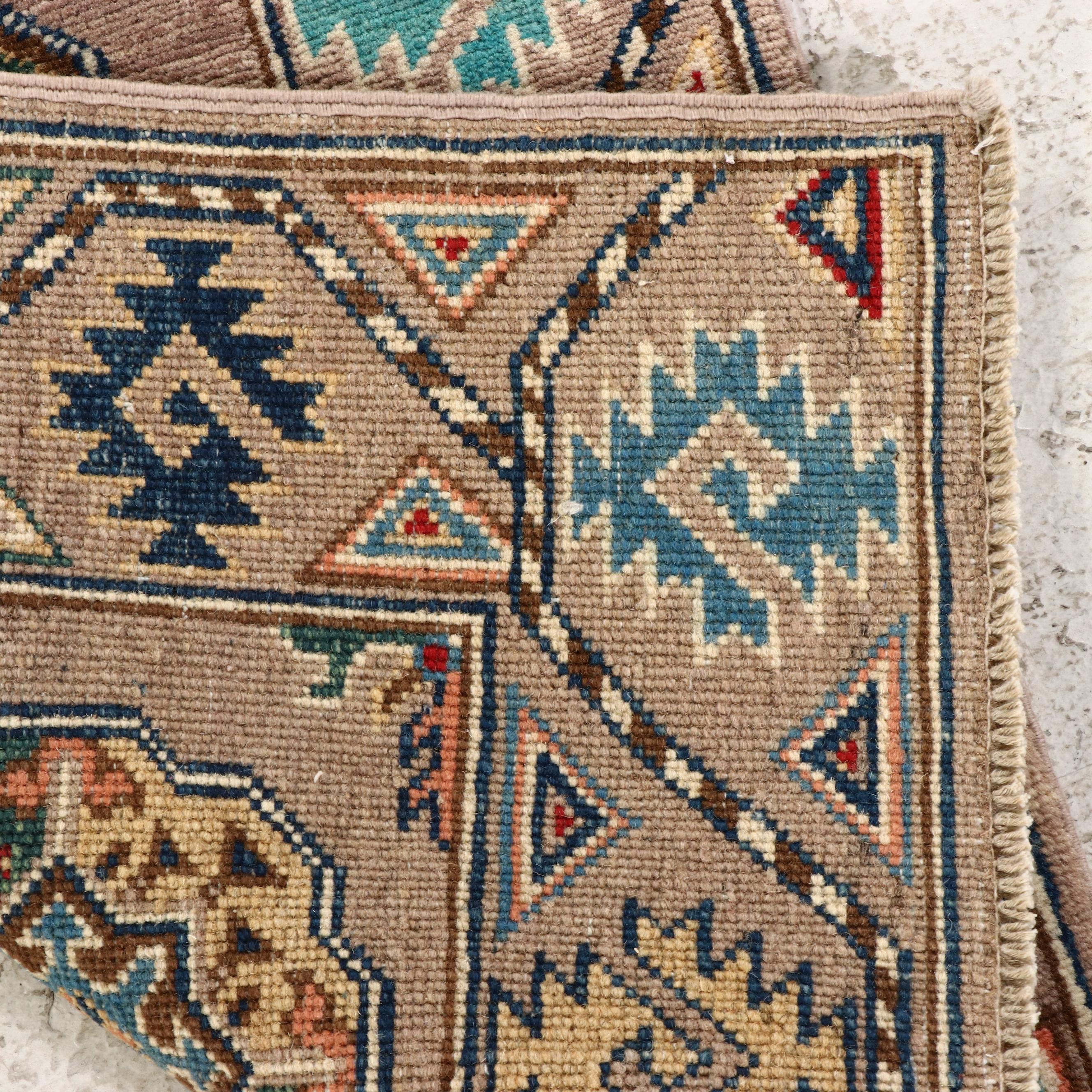 1'11 x 5'11 Hand-Knotted Afghan Kazak Carpet Runner