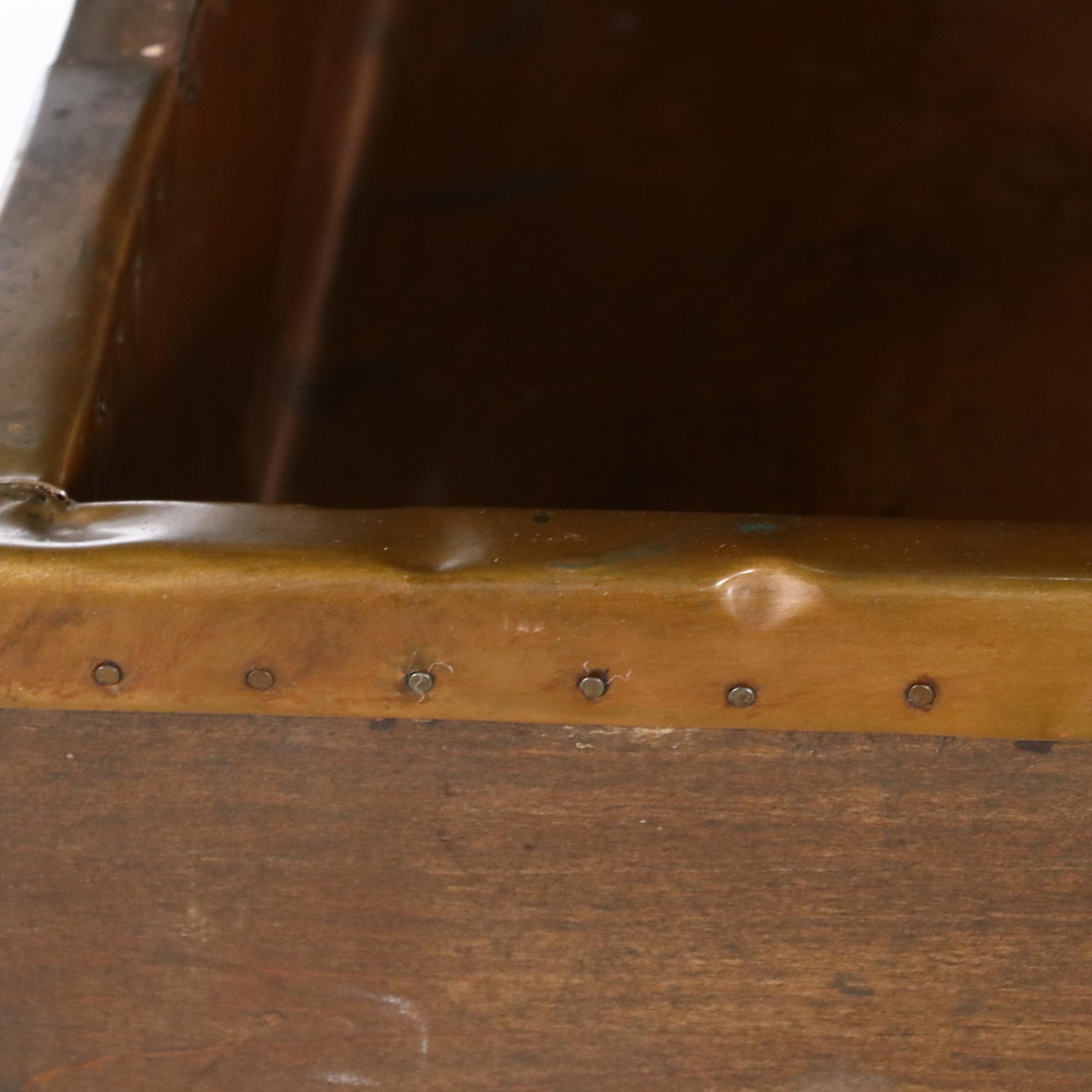 American Primitive Pine Dry Sink with Copper Top, 19th Century