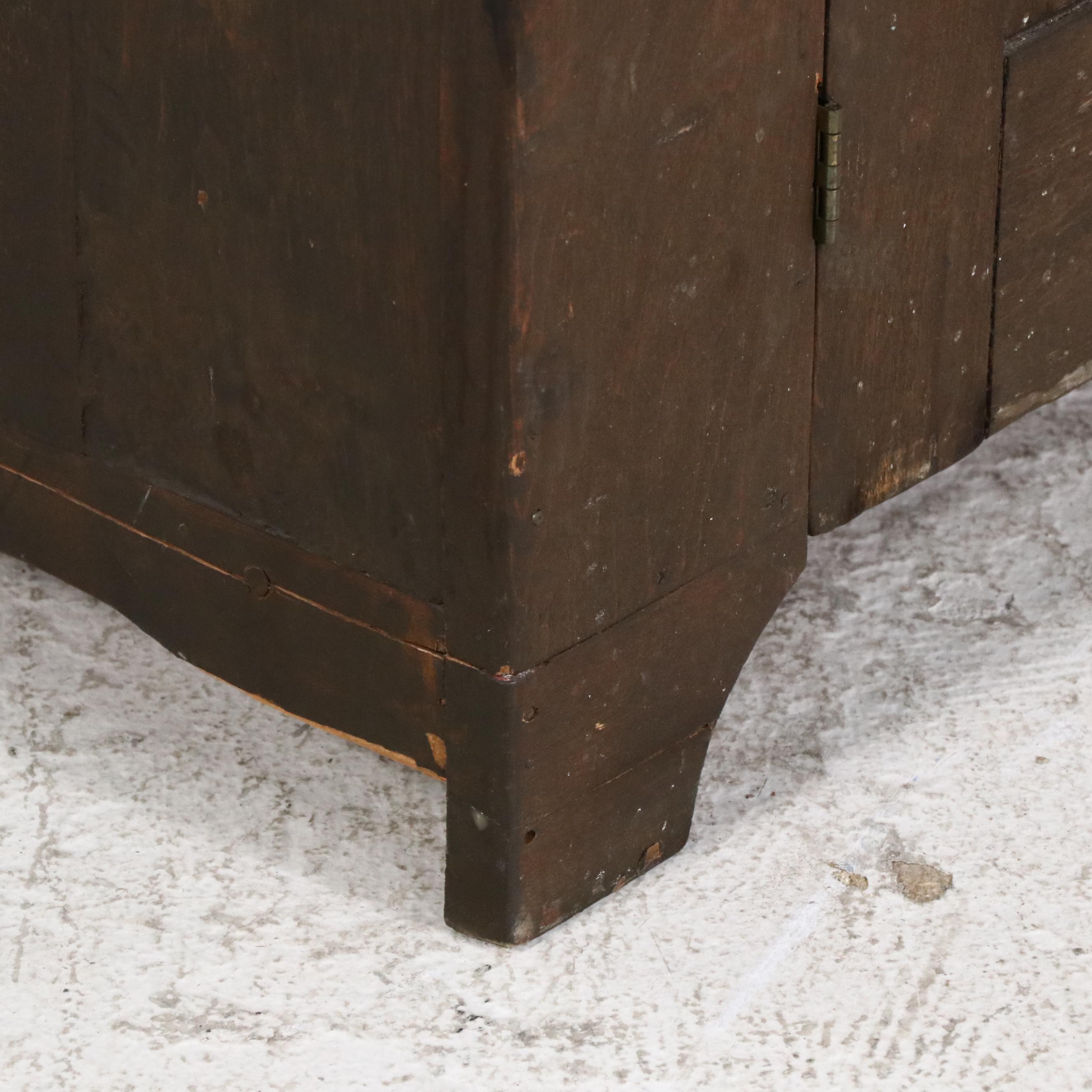 American Primitive Pine Dry Sink with Copper Top, 19th Century