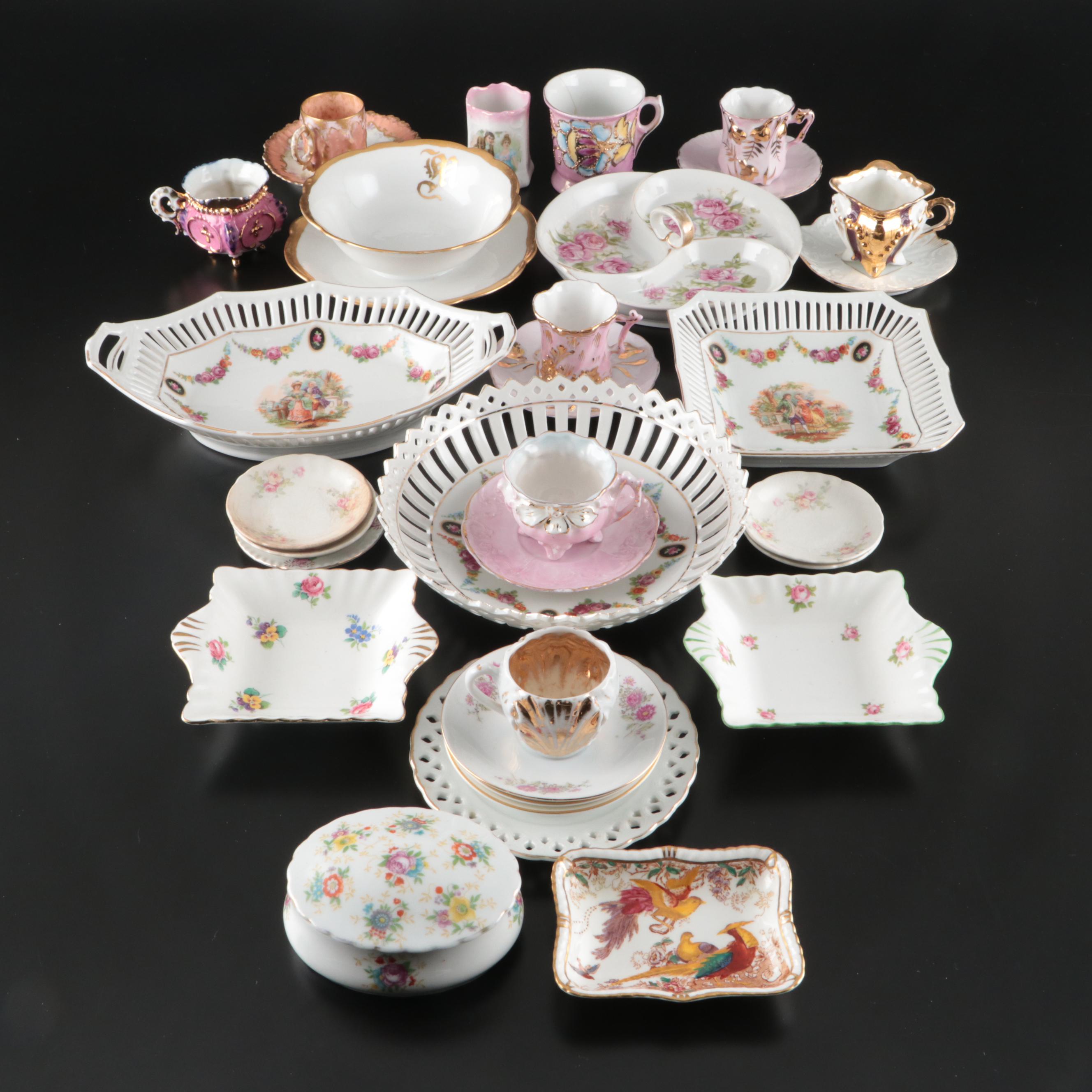 Royal Crown Derby "Olde Avesbury" with Victorian Luster Cups and Other Tableware