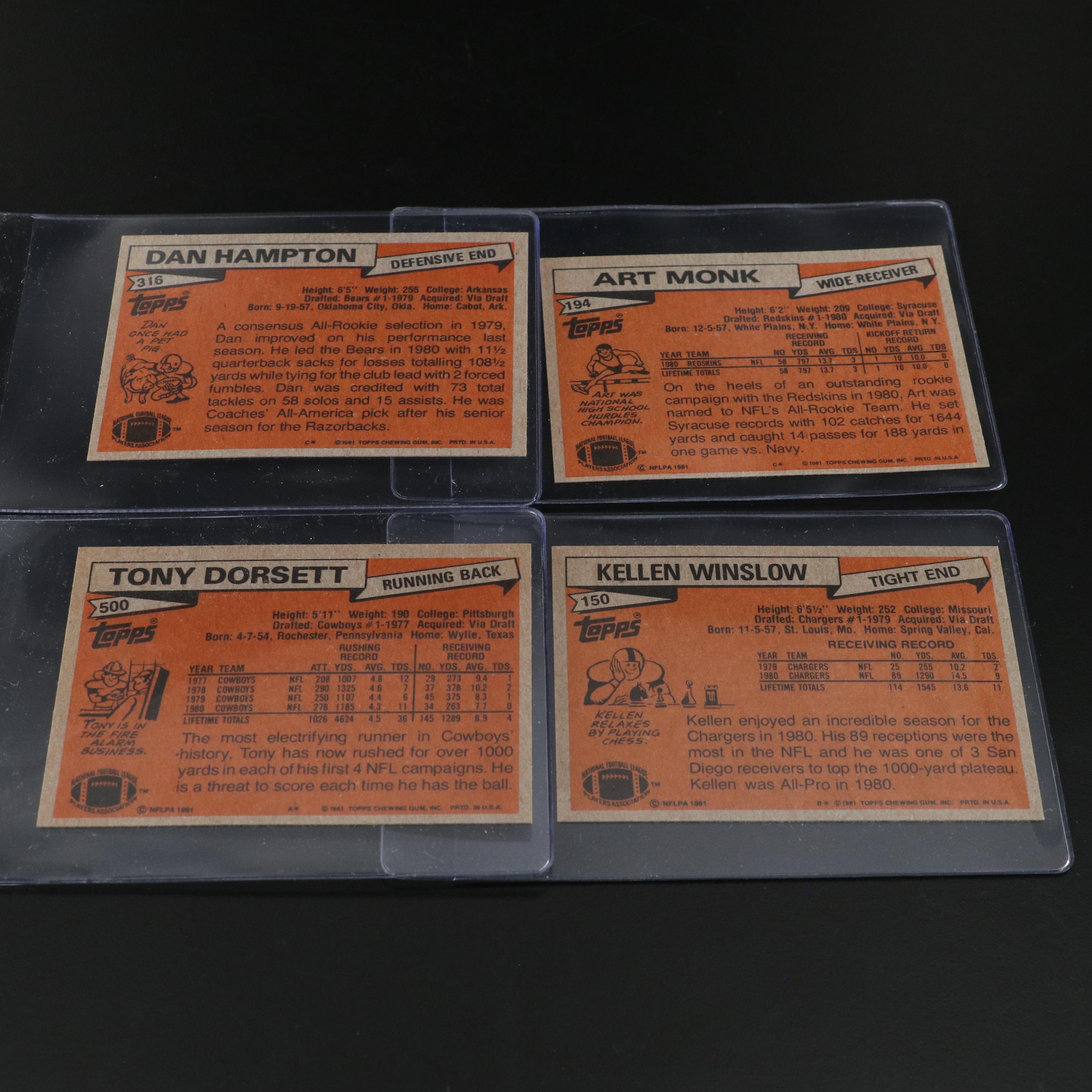 1981 and 1982 Topps Football Card Sets Featuring Joe Montana Rookie and More