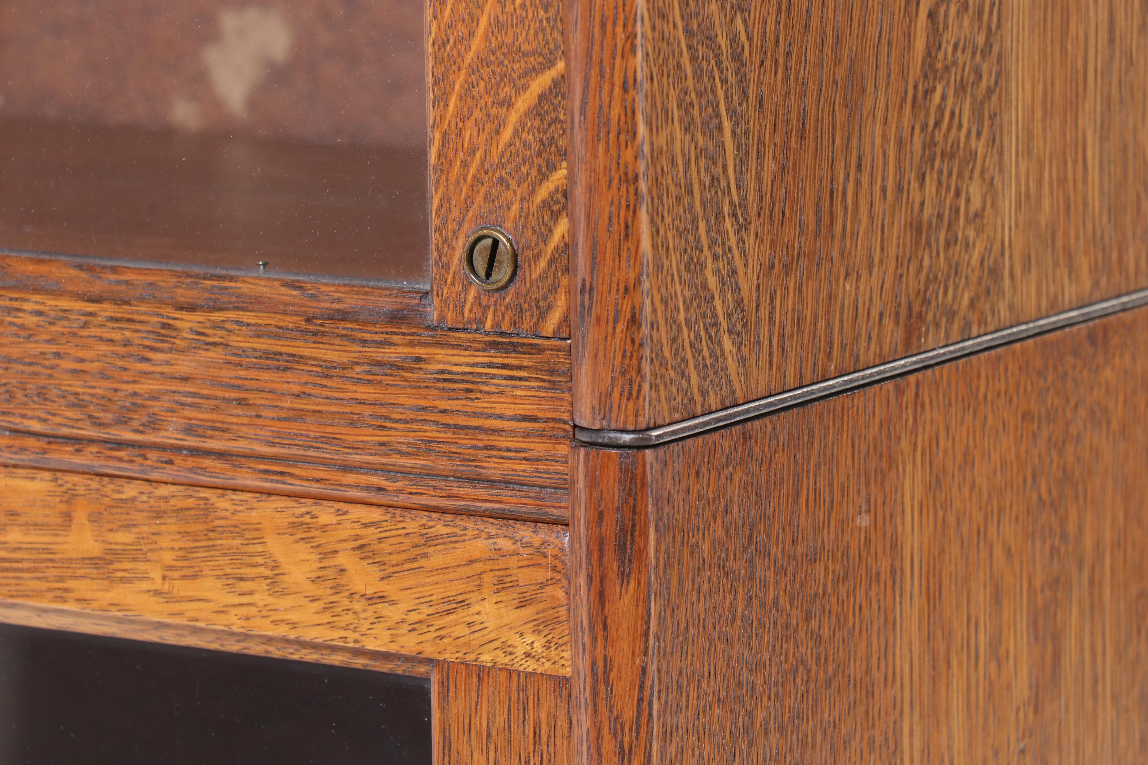 American Quartersawn Oak Four-Stack Barrister's Bookcase, Early 20th Century