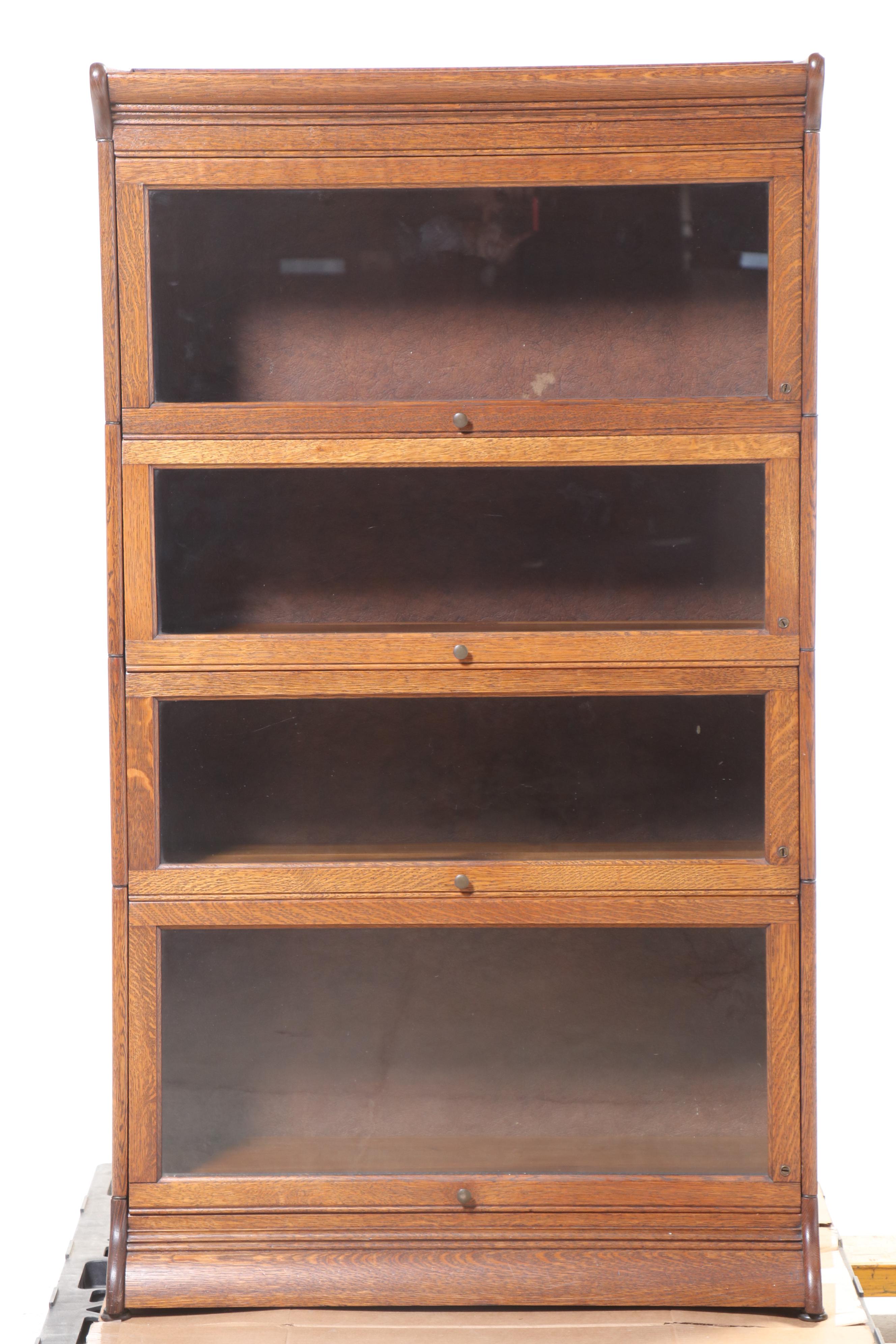 American Quartersawn Oak Four-Stack Barrister's Bookcase, Early 20th Century