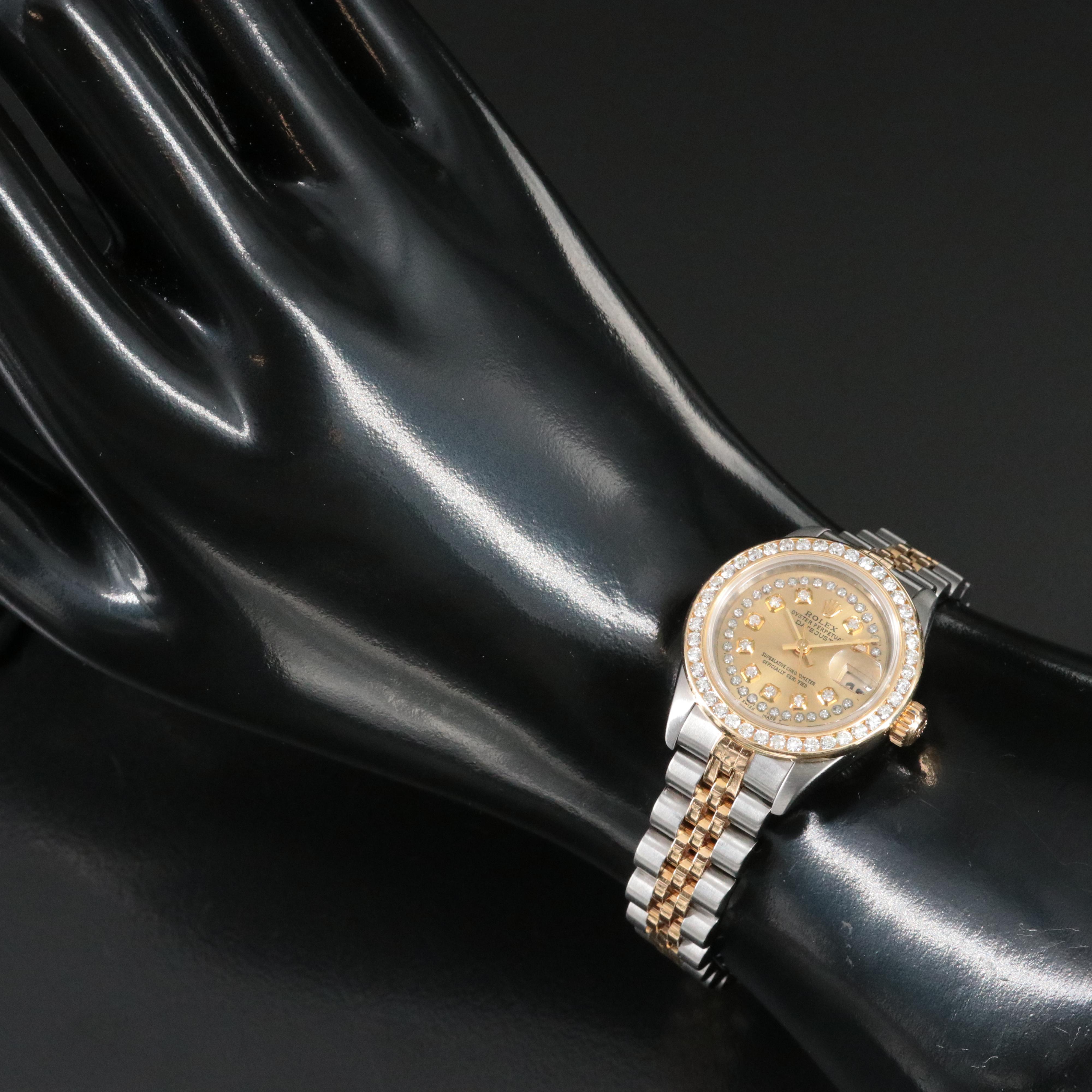 2000 Rolex Custom Diamond Dial and Bezel Lady-Datejust Watch