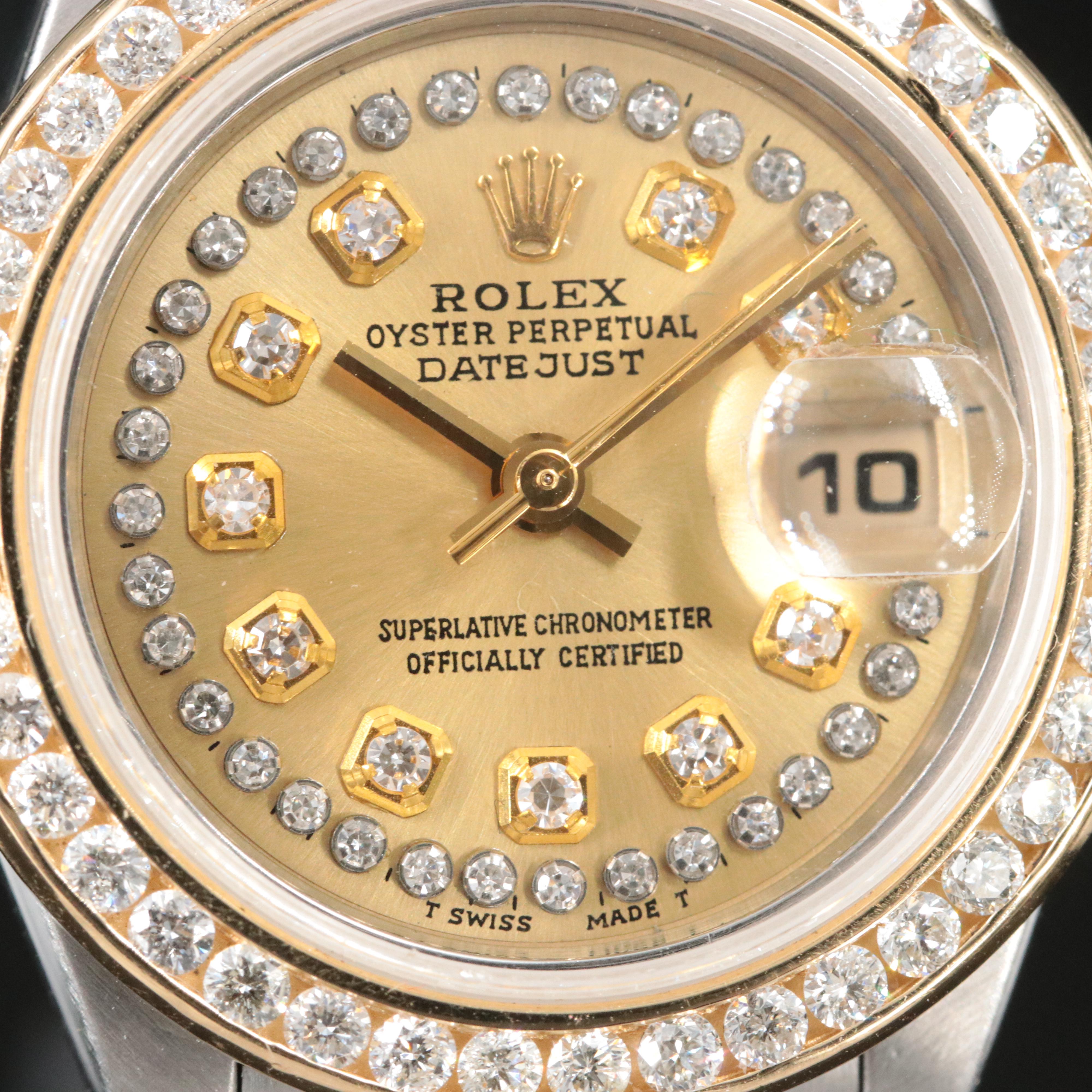 2000 Rolex Custom Diamond Dial and Bezel Lady-Datejust Watch