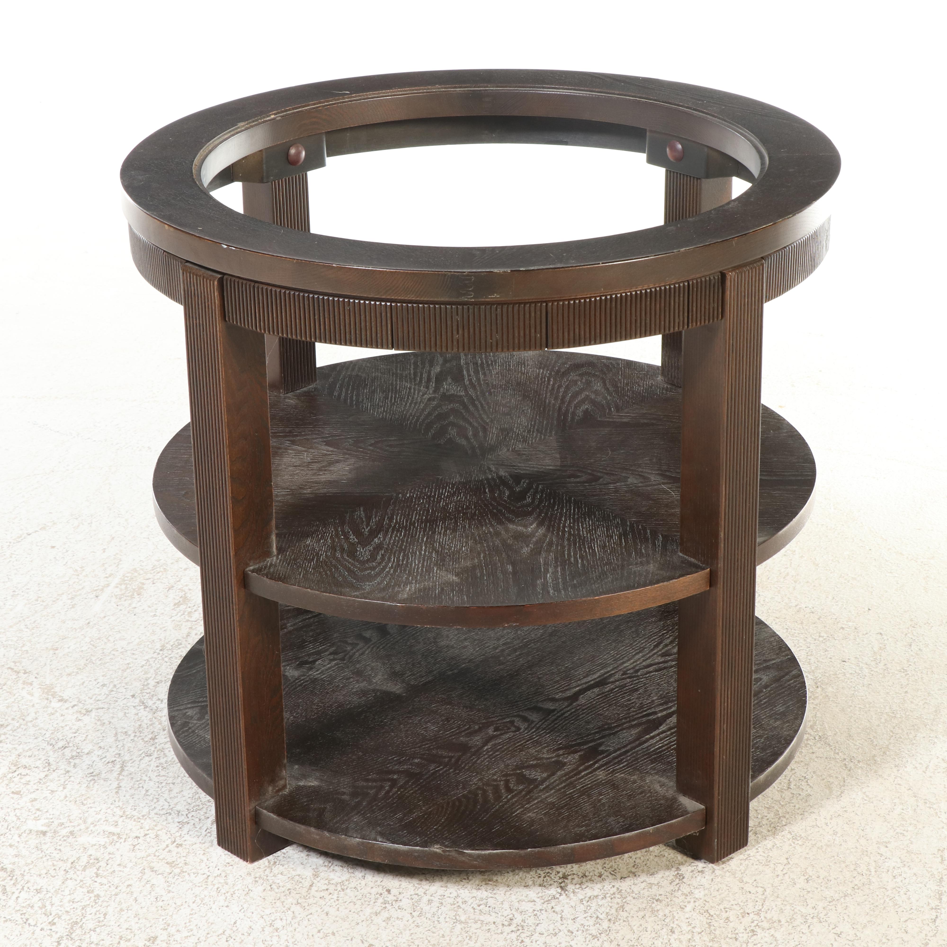 Contemporary Wood Three-Tier Side Table