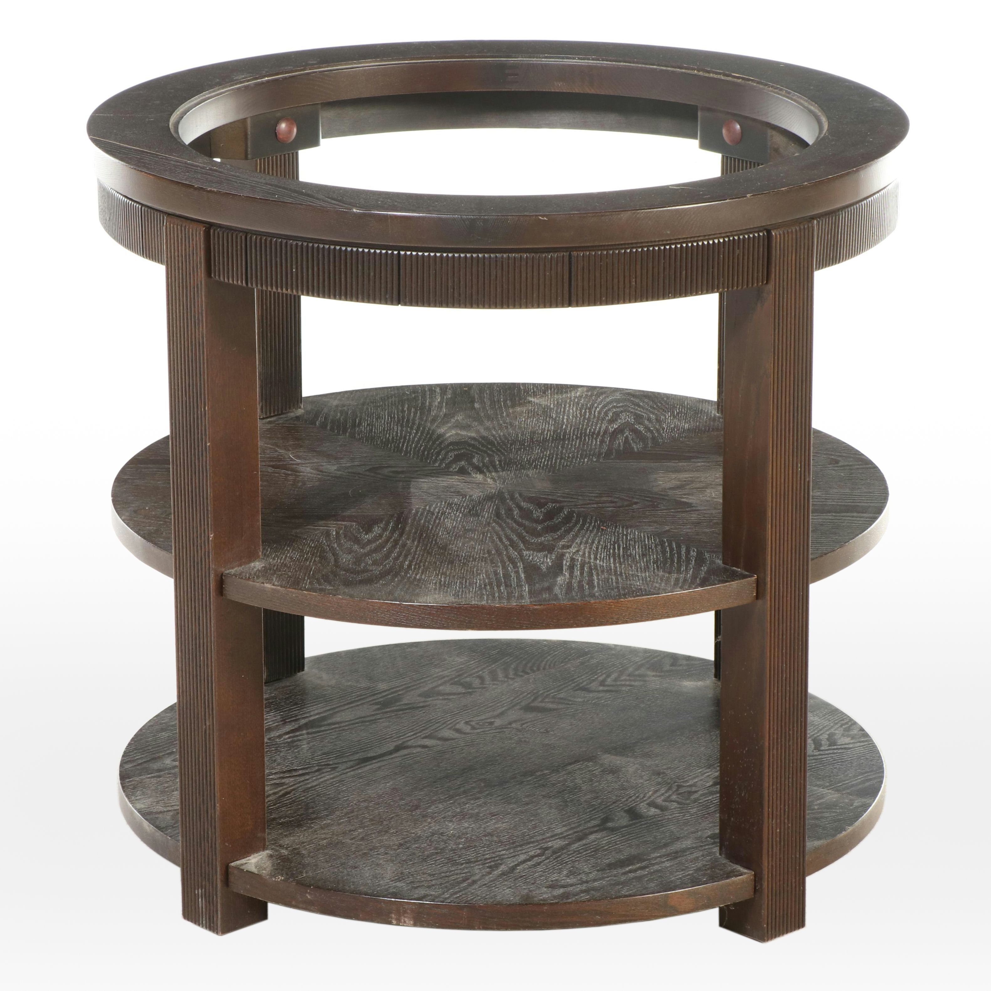 Contemporary Wood Three-Tier Side Table